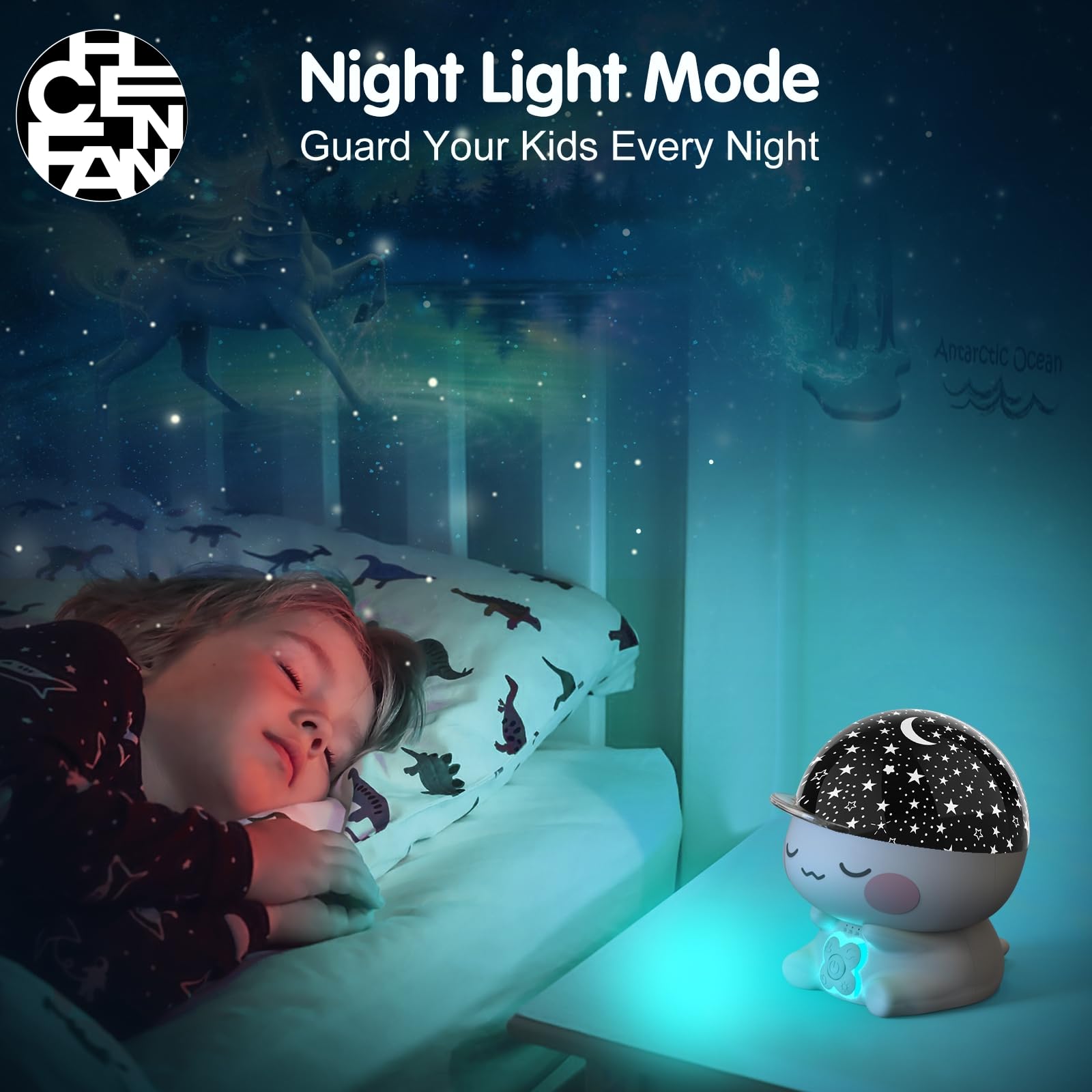 CHENFAN Star Projector Night Light for Kids, 360° Rotation, Timer, Multicolor, Model A-001