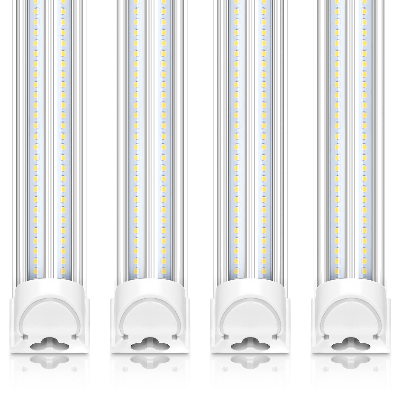 Barrina 8FT LED Shop Light, 100W 15000LM 5000K, Clear Cover Linkable LED Tube Lights, V Shape Integrated T8 LED Lighting, LED Li