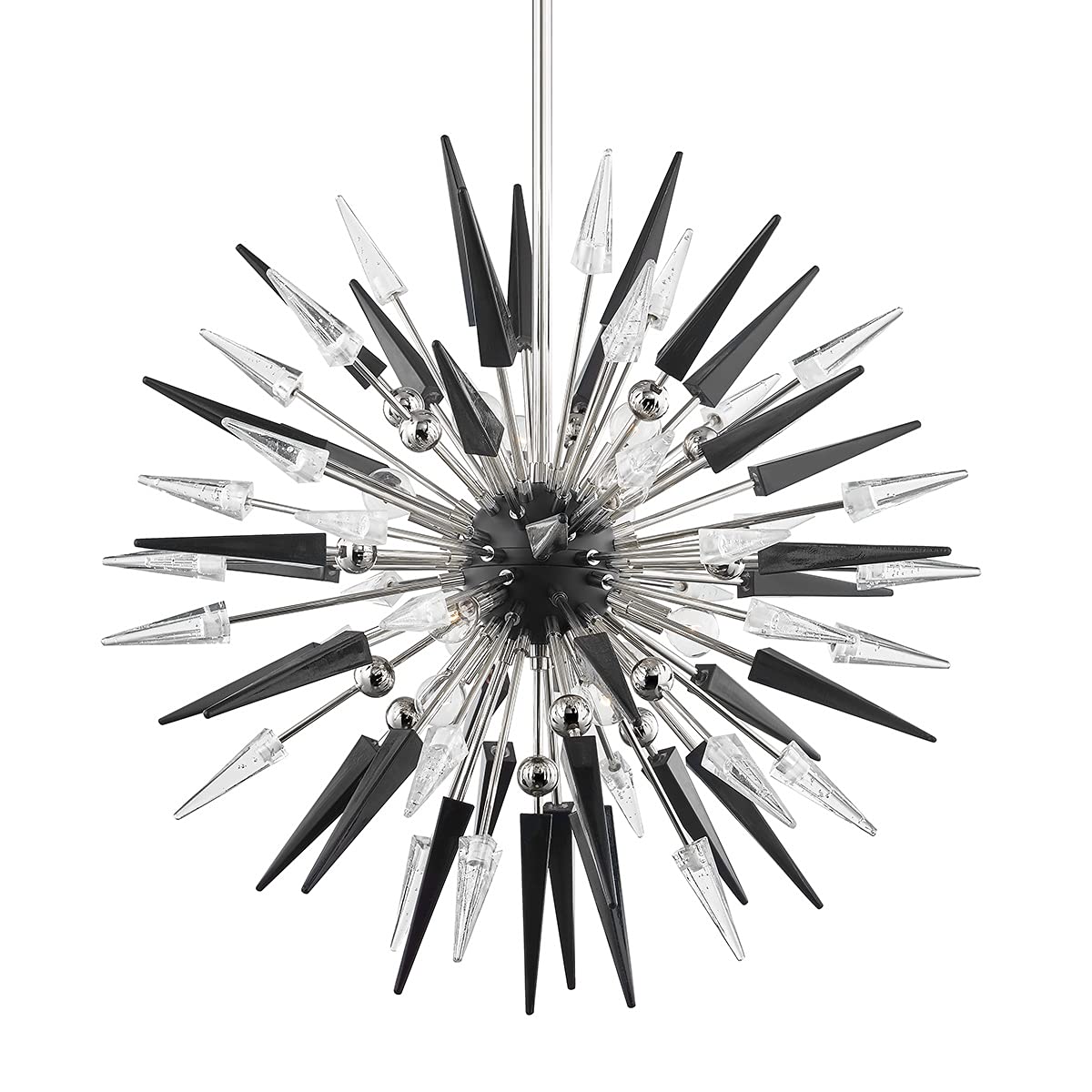 Hudson Valley Lighting Sparta 12-Light Chandelier - Polished Nickel Finish, Silver, 32x32x32