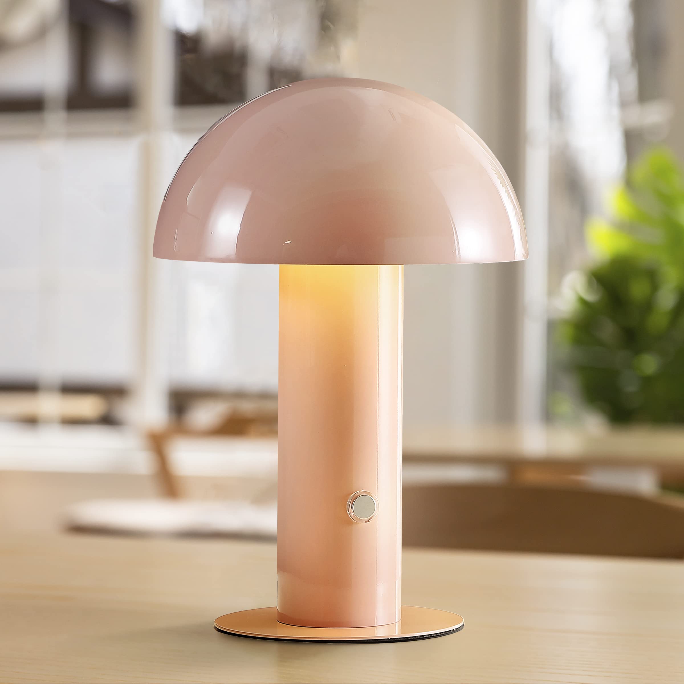 Jonathan Y Jyl7115F Boletus 10.75'' Contemporary Bohemian Rechargeable/Cordless Portable Iron Integrated Led Mushroom Table Lamp