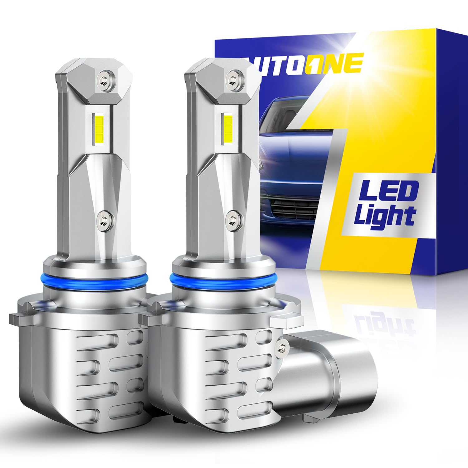 AUTOONE 9005/HB3 Fog Light Bulbs, 36000LM, 6000K White, Fanless Mini Size, Pack of 2