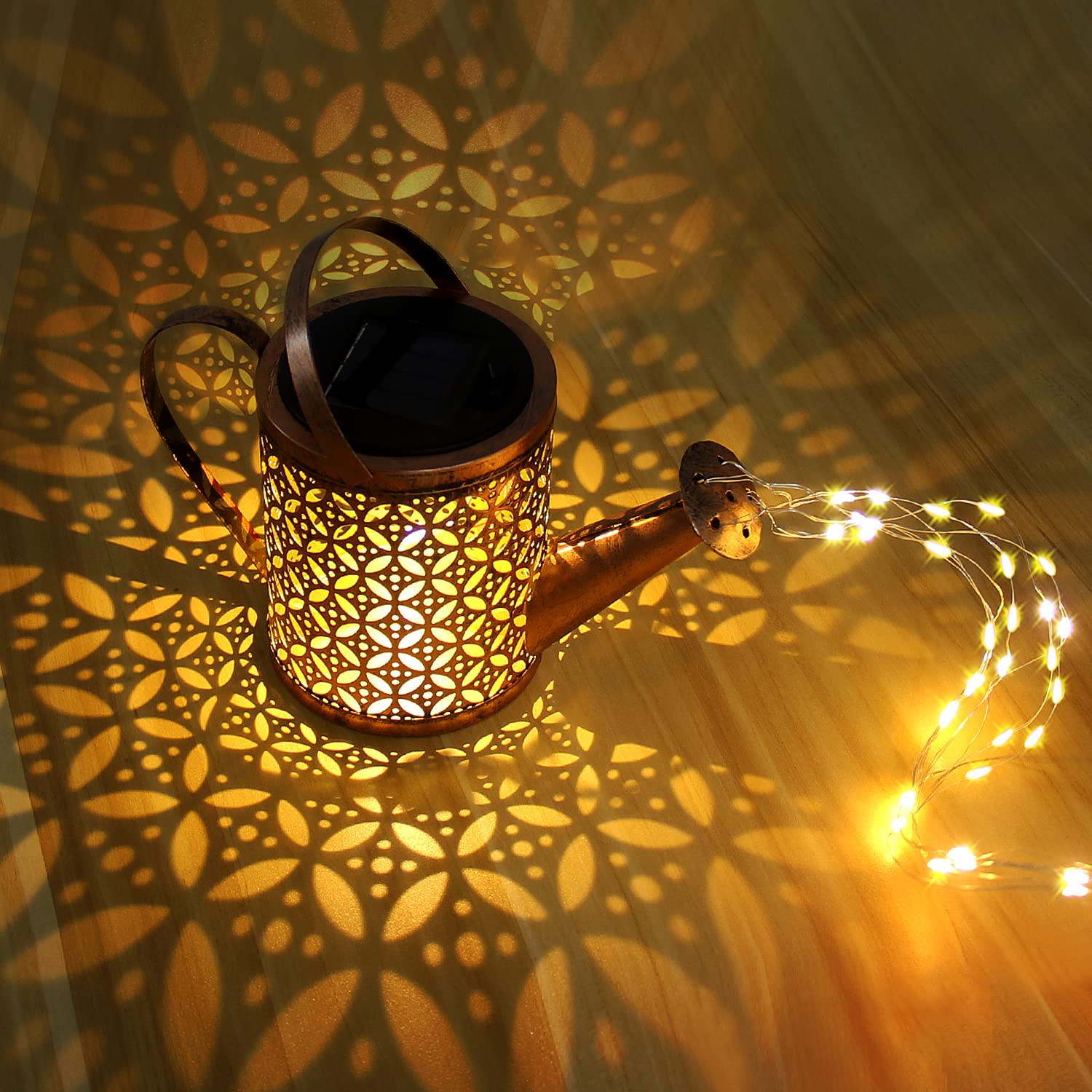 Maleyt Solar Watering Can With Lights - Waterproof Outdoor Garden Decor For Yard And Patio