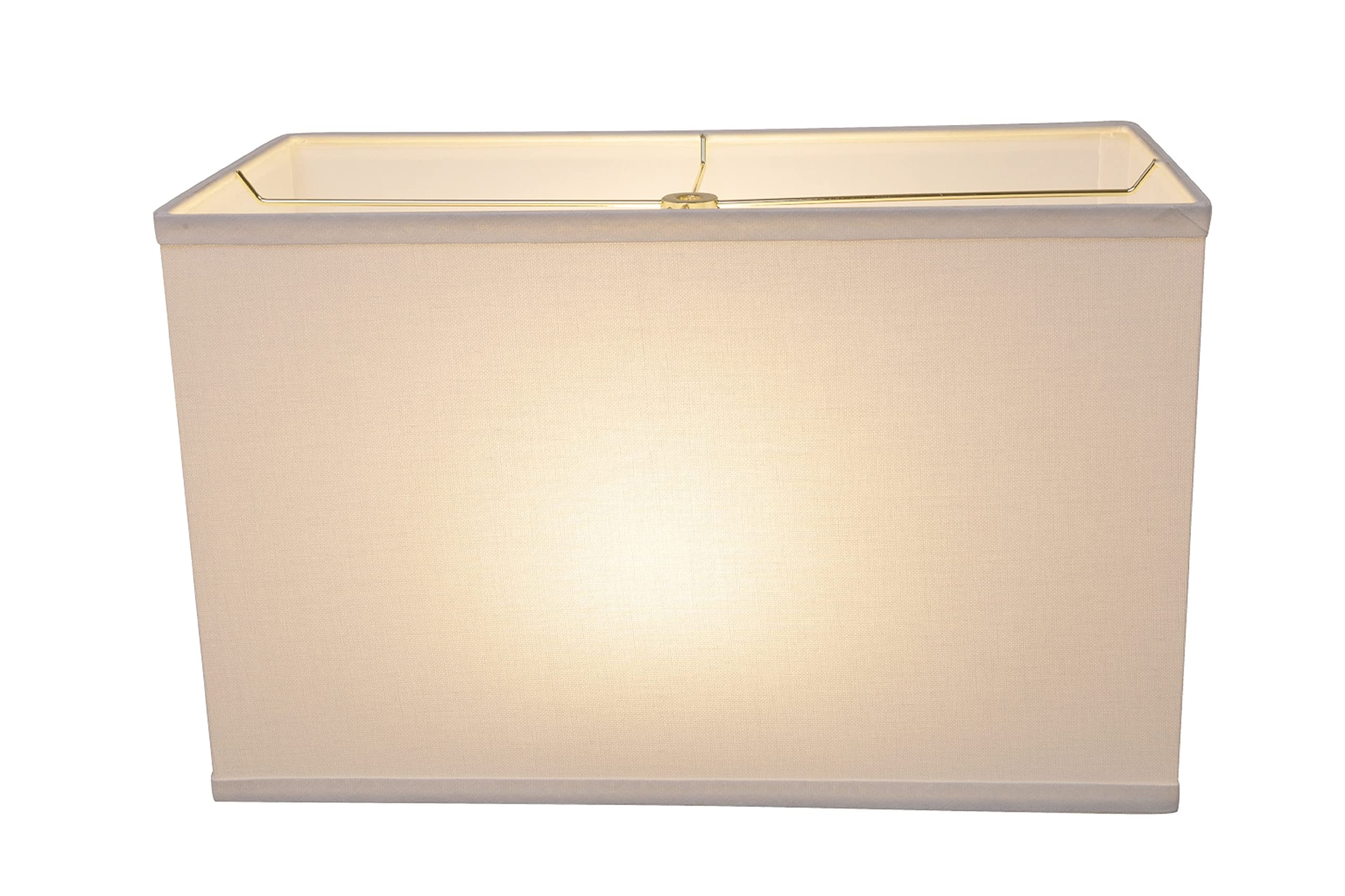 Aspen Creative 36005, Transitional Rectangular Hardback Shaped Spider Construction Lamp Shade In White, 8'' + 16'' Wide (8'' + 1