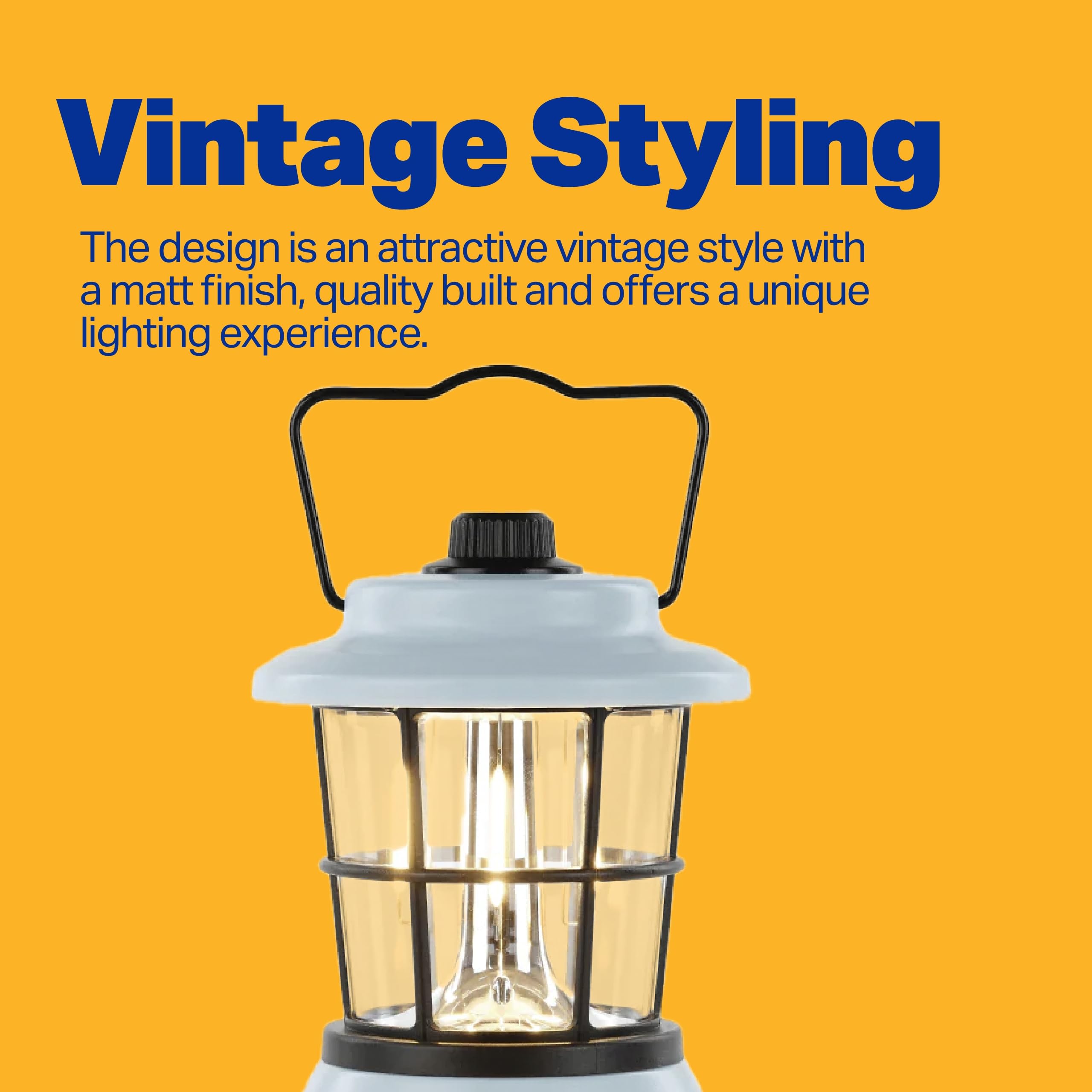 LUXPRO Retro LED Lantern - Battery-Powered, Water Resistant - Blue, Pack of 1, Model LP1535-BE - Ideal for Tents, Hiking, Hurricane Prep