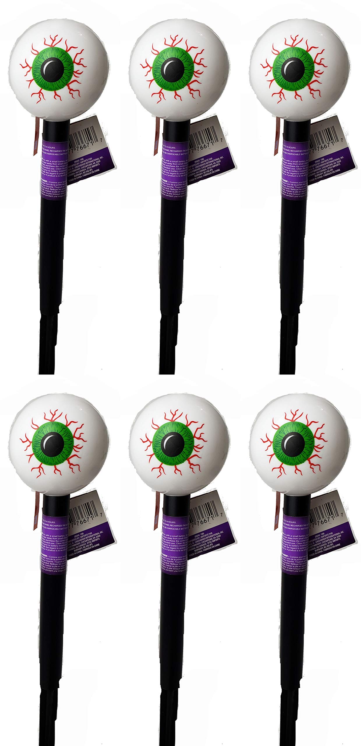 Greenbrier International Spooky Solar Lights Outdoor Waterproof Garden Pathway Light 6in Eye
