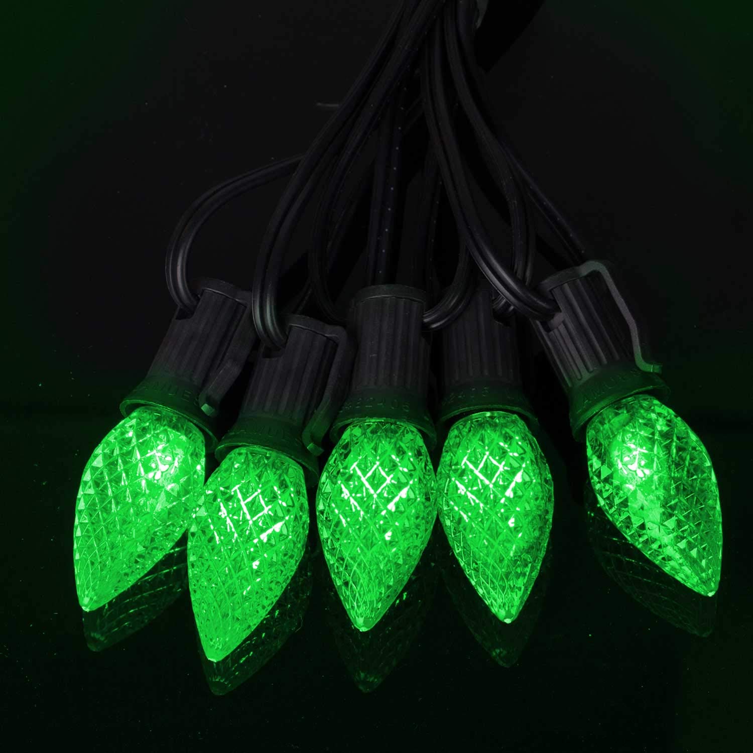 50 Pack C7 Green Christmas Led Replacement Light Bulb, C7 Shatterproof Led Bulbs For Christmas String Lights, E12 Candelabra Base Light Bulb For Outdoor Indoor Christmas Decorative Lights