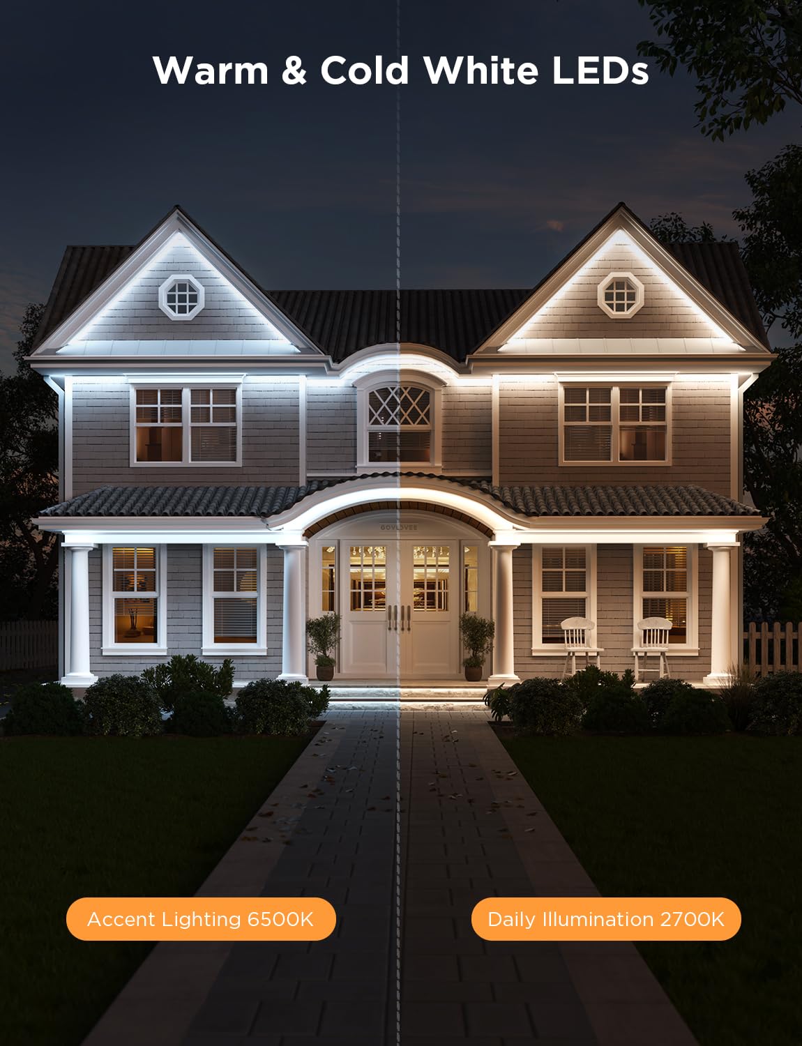 Govee Outdoor LED Strip Lights RGBIC, 65.6ft, Waterproof, Multicolor, Works with Alexa, App Control, Model H70A2