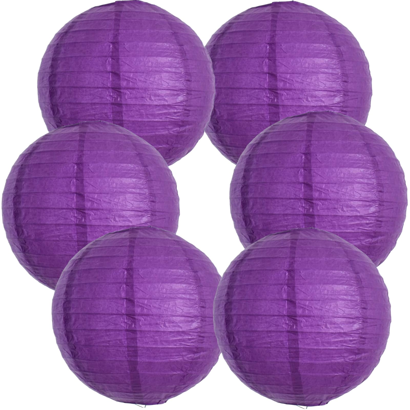 BEISHIDA 12-Inch Purple Round Paper Lanterns Hanging Decorative Chinese Paper Lanterns Lamp for Halloween Mardi Gras Birthday We