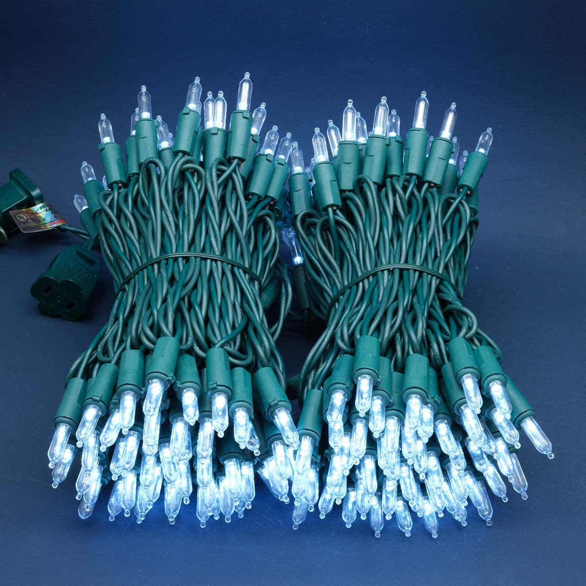 Sweet Shine 200 Count Cool White Led Christmas Lights, 66 Ft Green Wire, Ul Certified