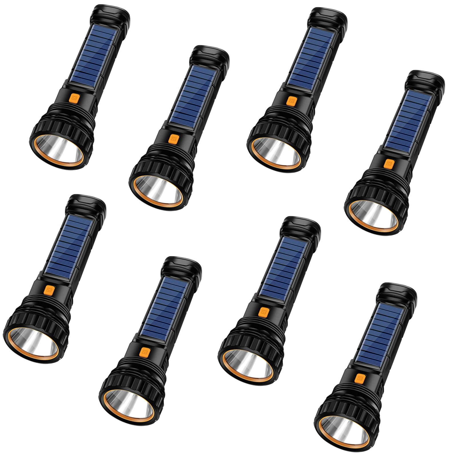E-SHIDAI Solar/Rechargeable Multi Function 1000 Lumens LED Flashlight, with Emergency Strobe Light and 1200 Mah Battery, Emergen