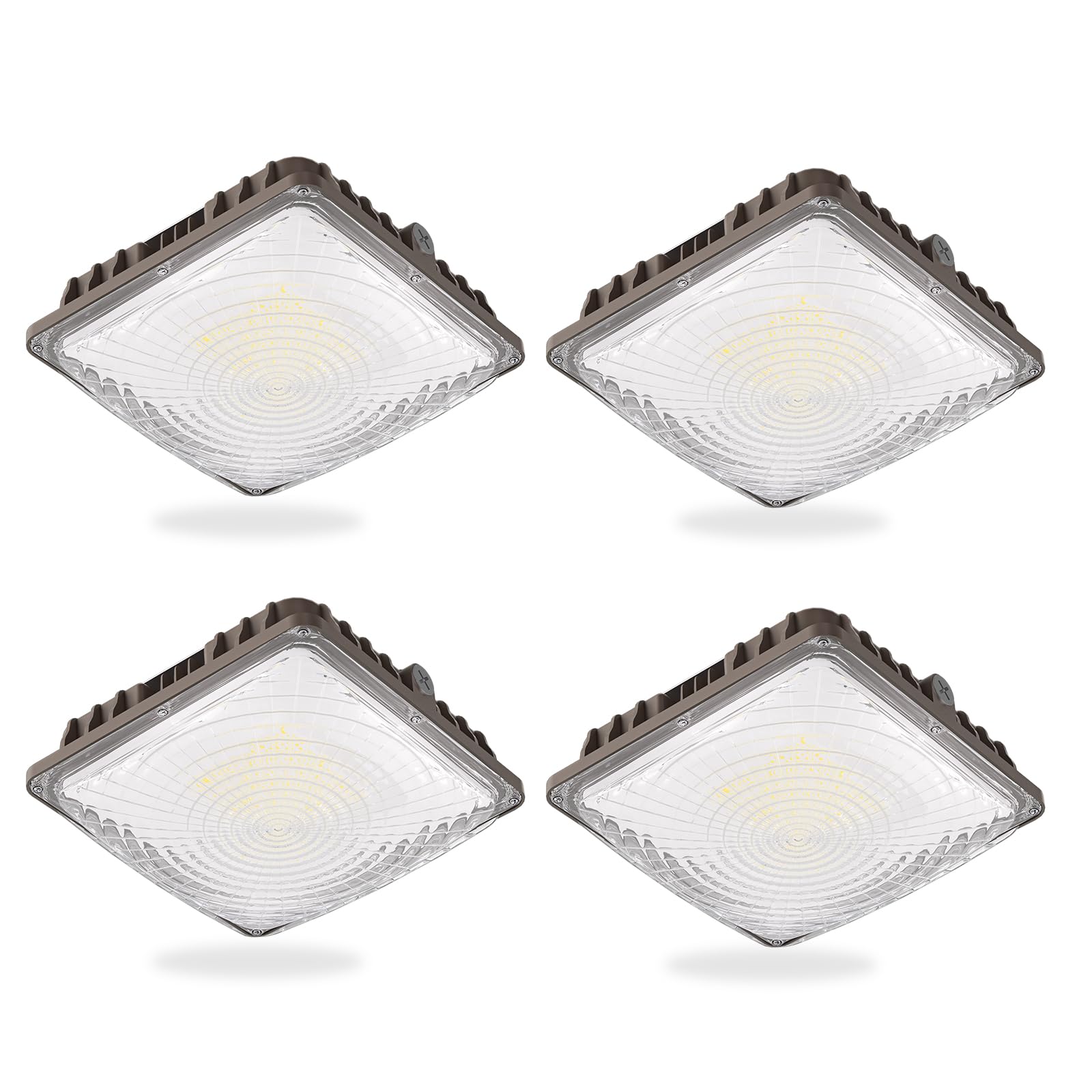 G GJIA 40W LED Canopy Light, IP65 Waterproof, 6000LM Brightness, Brown, 4 Pack