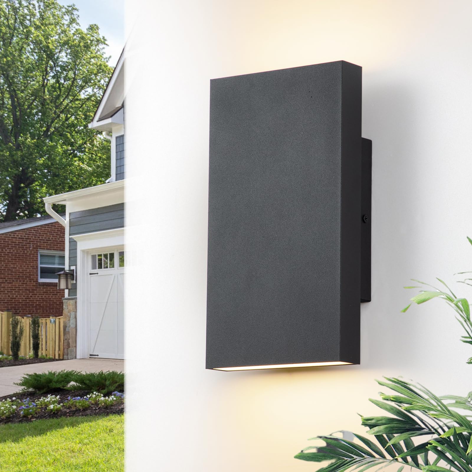 Zicbol Modern Outdoor Wall Light Black Up And Down Lights Outdoor 10 Led Exterior Lighting Fixtures For House  Porch Outside Lights For Entryway Front Door Patio Garage (10W  3000K/4500K/6000K)