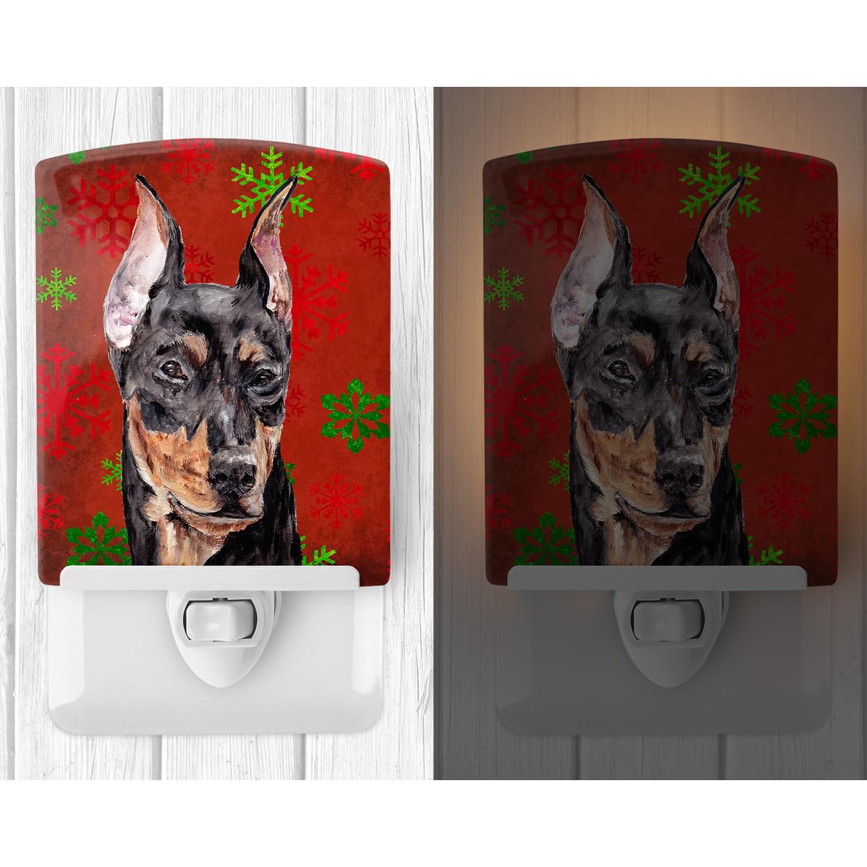 Carolines Treasures Ceramic Night Light, German Pinscher, 6x4x3 inches, Multicolor, Model SC9764CNL, UL-Certified for Home Use