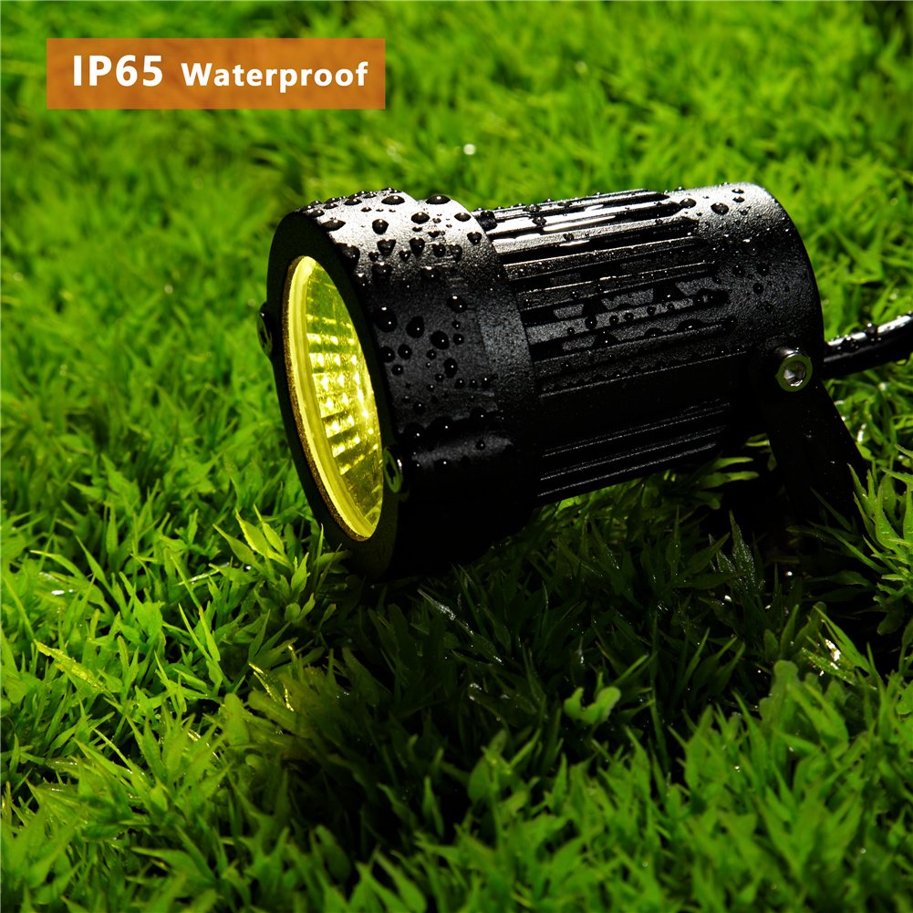 Z Outdoor Landscape LED Lighting 5W Waterproof COB Spotlights, Warm White, 3500K, Aluminum, 2 Packs