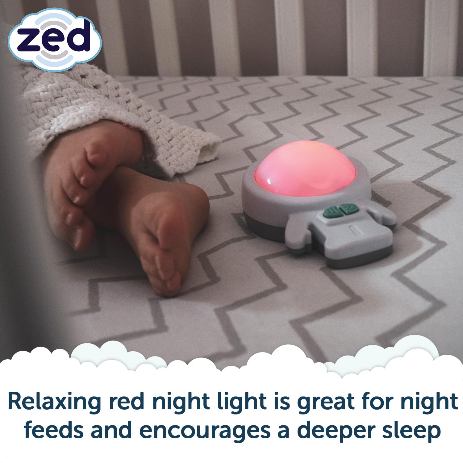 Zed By Rockit. Baby Sleep Aid With Calming Vibrations And Night Light For Cots, Cribs And Beds. Vibrates Through Any Mattress To Get Babies To Sleep, Just Like The Car. Portable Night Light.