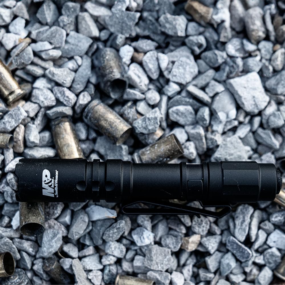 Smith & Wesson M&P Delta Force CS Flashlight, 125 Lumen, Waterproof, Aluminum, Black, Model 1078454, 4 Modes
