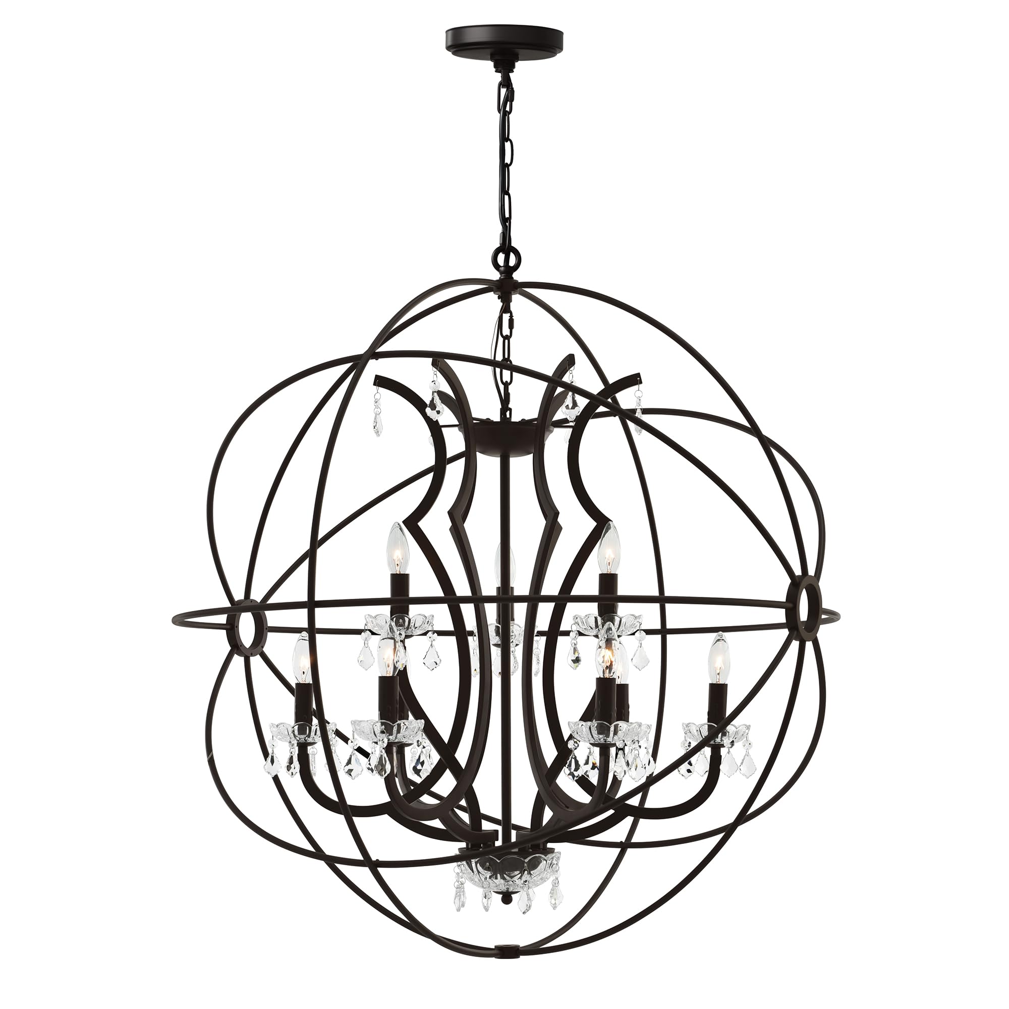 Cwi Lighting Campechia 9-Light Brown Metal Chandelier - Elegant Ceiling Fixture