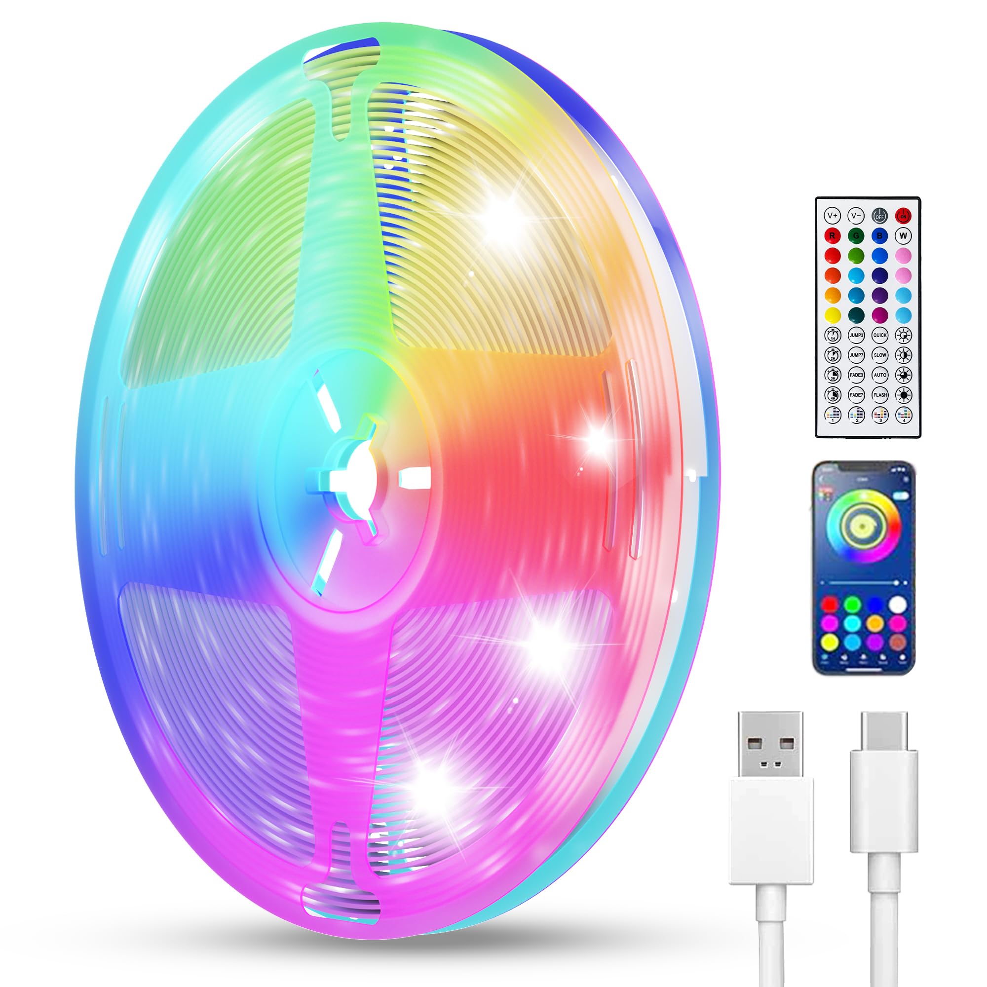 Smart Led Strip Lights 50Ft For Bedroom App Control Lighting Bedroom Rome Decor With Remote  Rgb Music Sync Color Changing Led Lights For Party Game Room