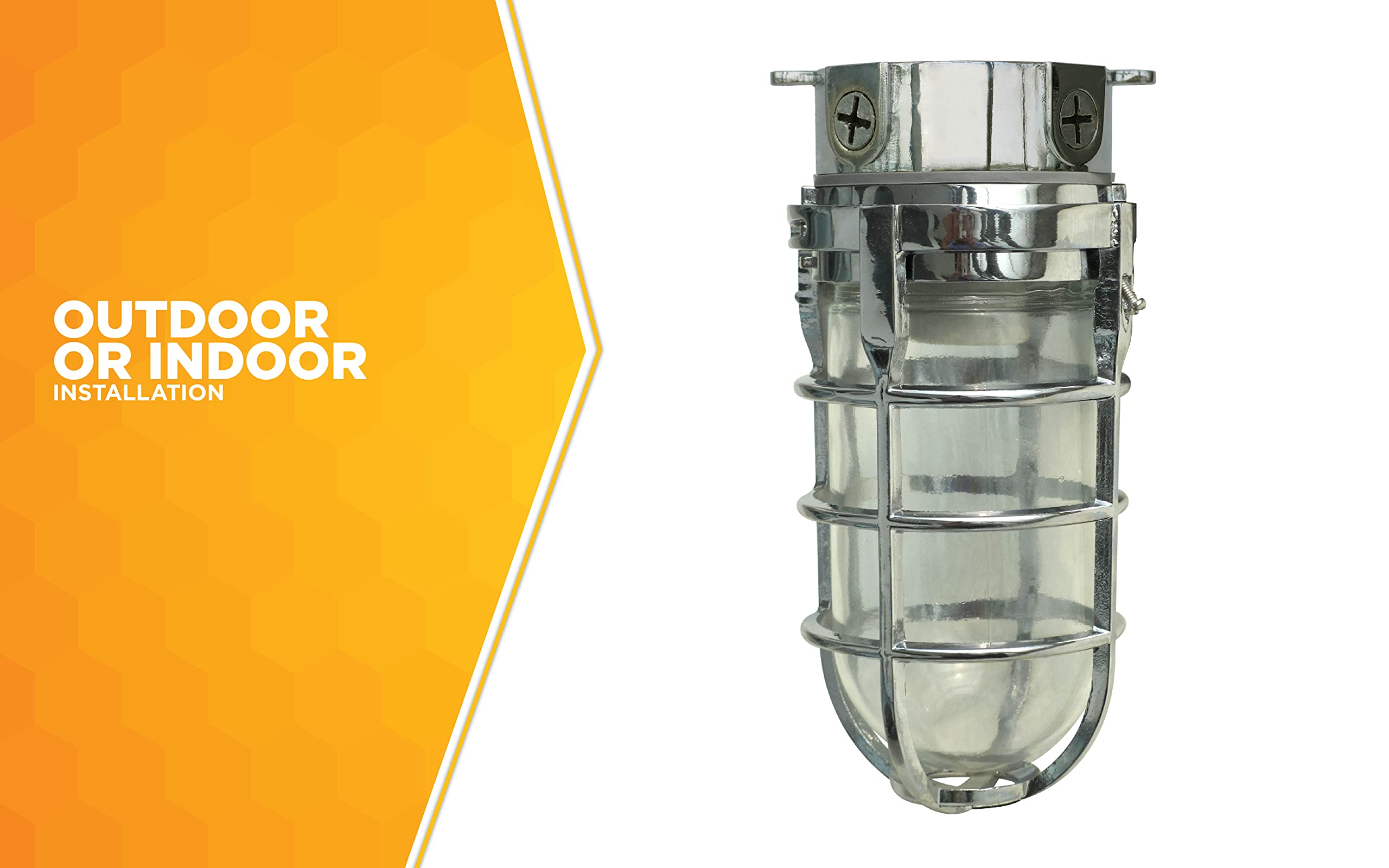 Woods Vandal Resistant Security Light, 150W Incandescent, Ceiling Mount, Chrome, Model L1706CH