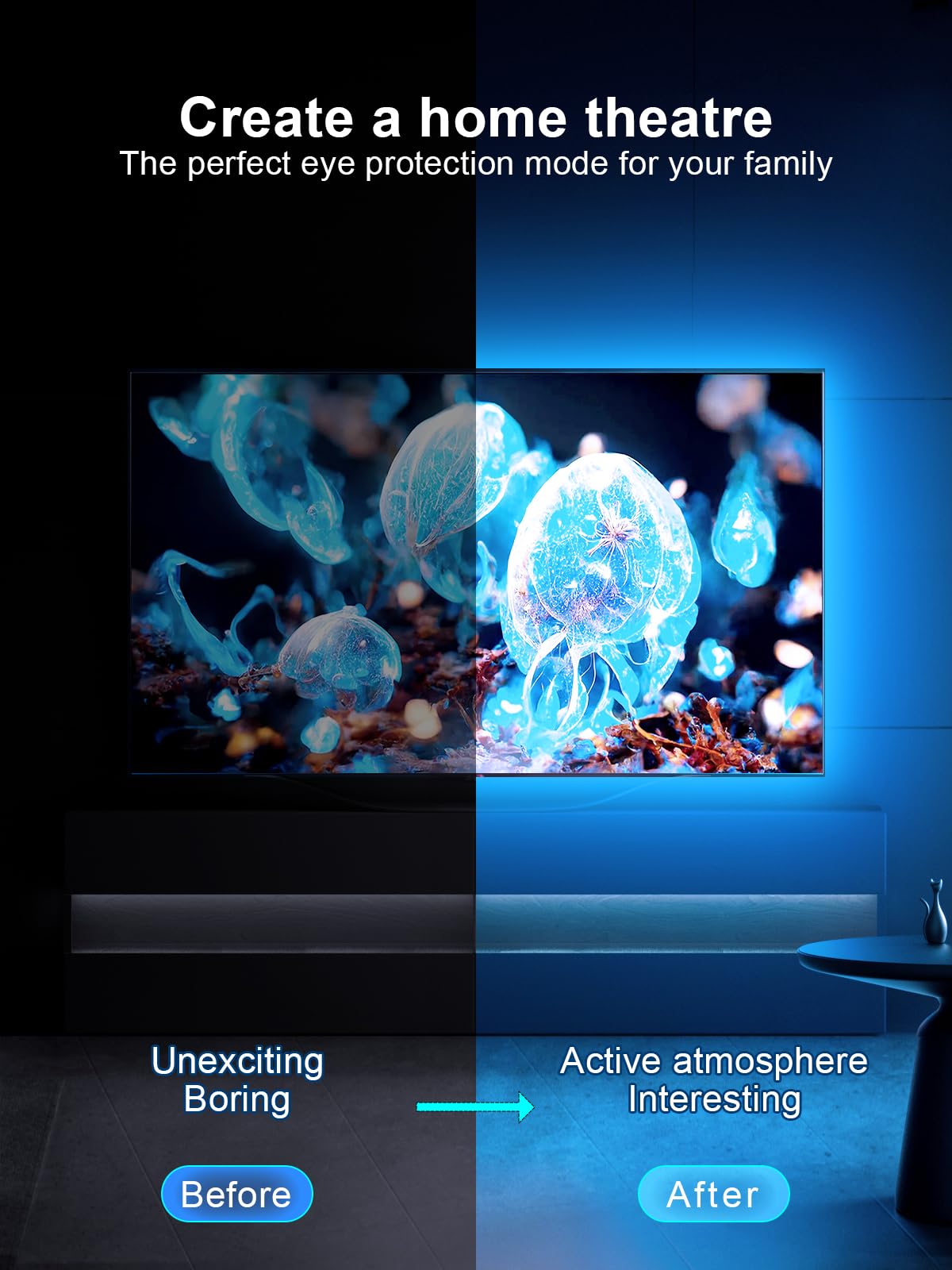 Kantutoe Tv Lights Behind, 19.68Ft Led Lights For 55-85 Inch Tv, Rgb Tv Backlight, Music Sync Bluetooth App And Remote Control S