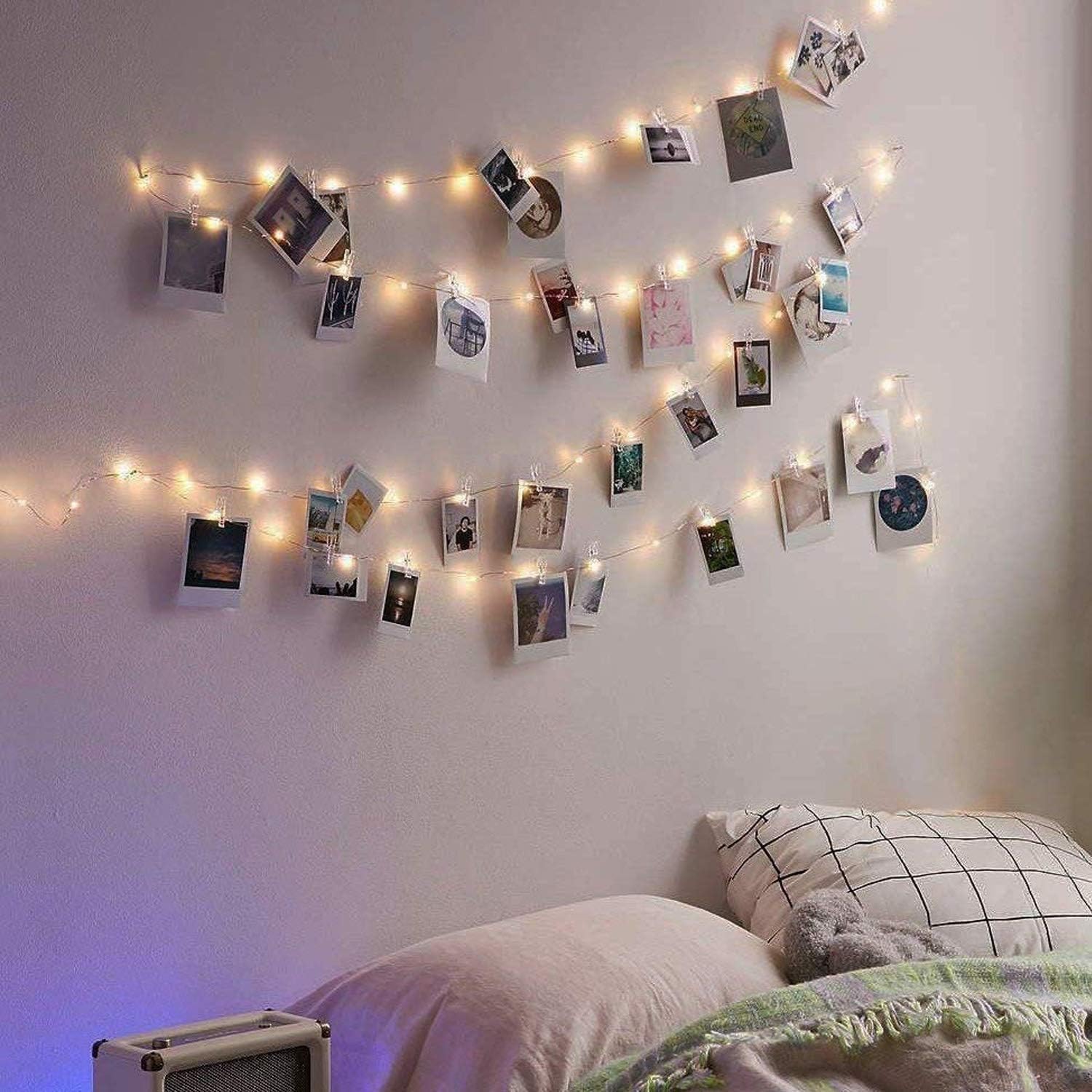 LECLSTAR 33Ft Photo Clip Fairy Lights, 100 LED, USB Powered, Warm White, Copper Material, Model: lichterkette_10_us