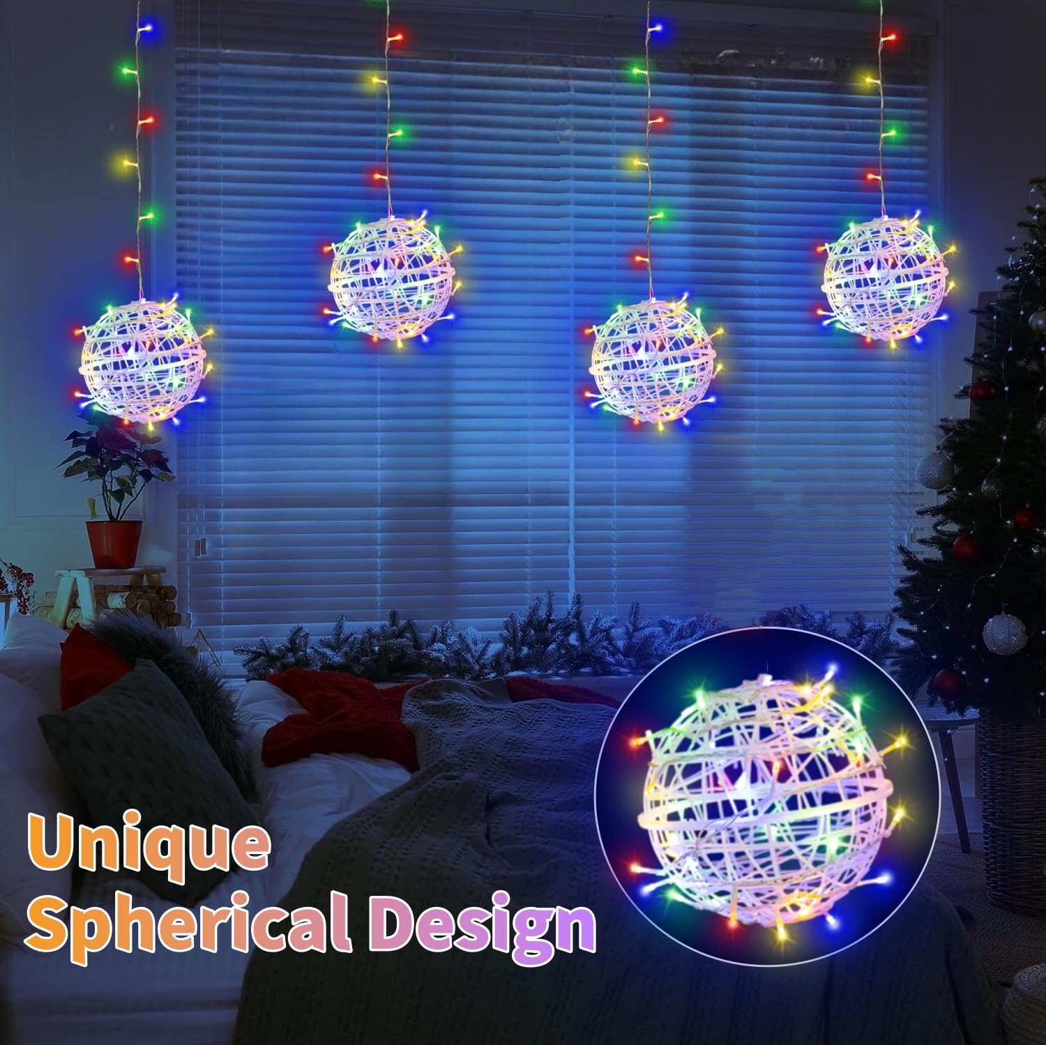 SenLuKit LED Garden Sphere Lights - 7.9" Waterproof Multicolor Balls - 8 Modes - Perfect for Outdoor Decoration