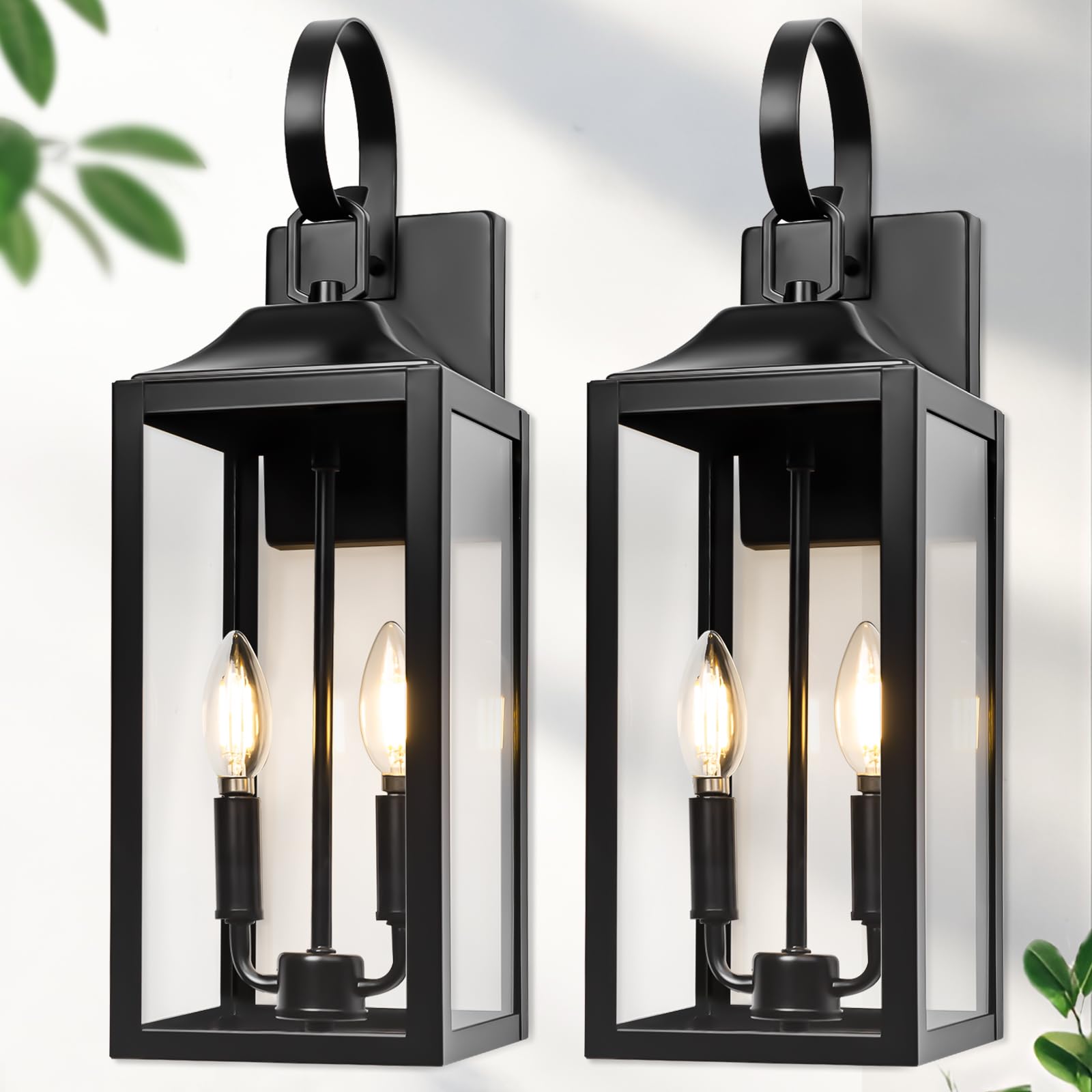 19 Large Outdoor Wall Lights - Black Outside Wall Mounted Light Fixture, Exterior Lighting Fixtures Farmhouse Outside Wall Sconc