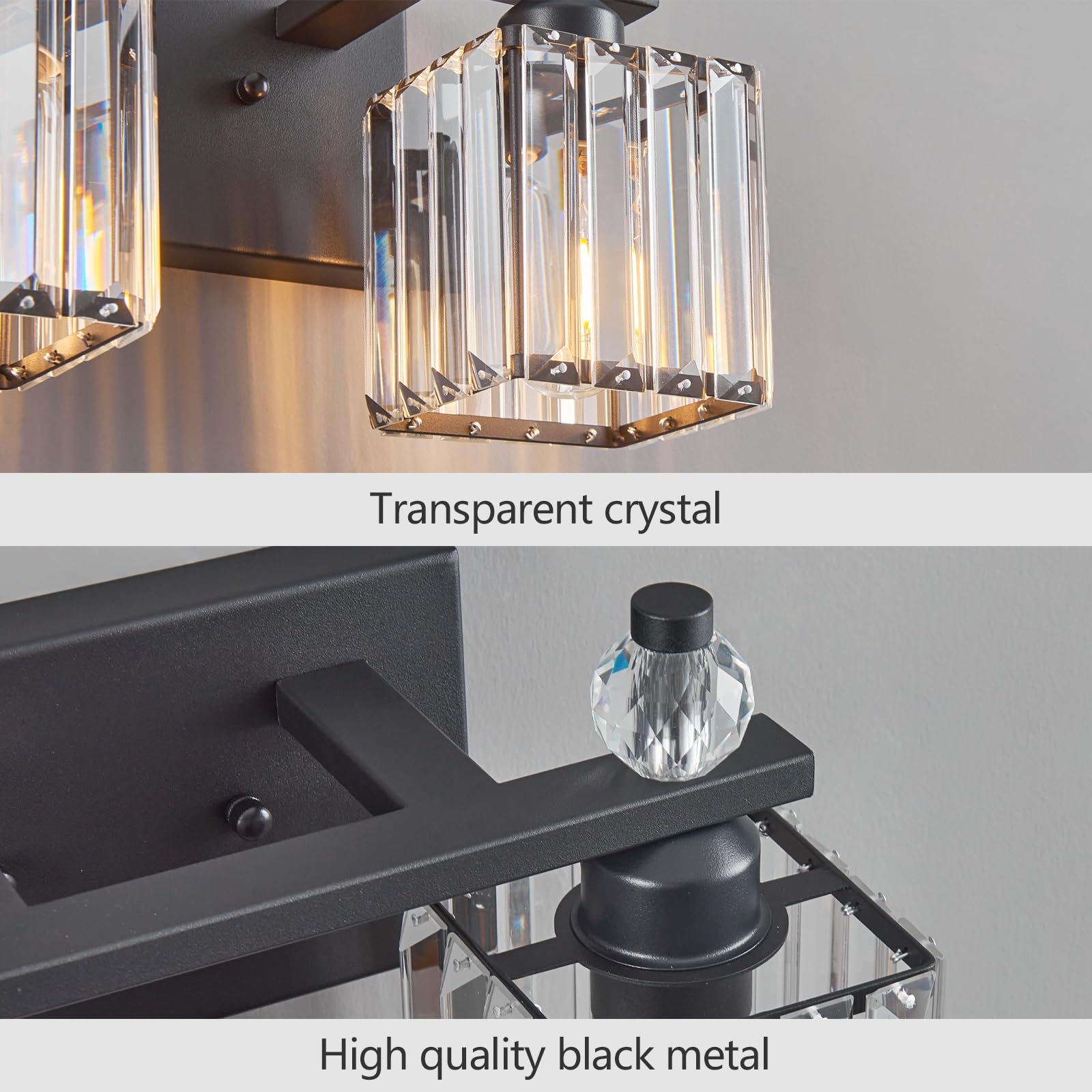FDPBY 5-Light Crystal Vanity Light Sand Black Bathroom Fixtures Model 290