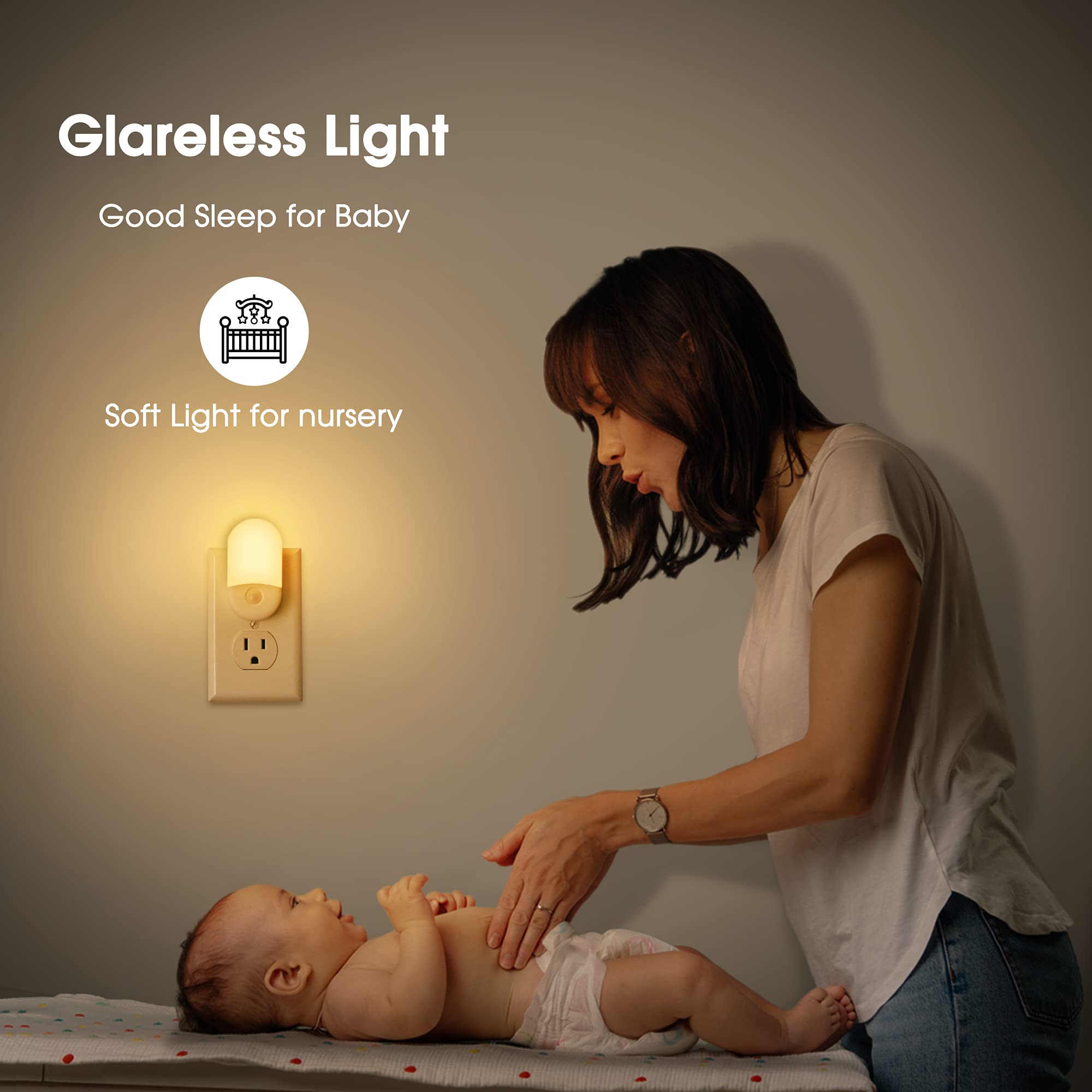 L Lohas Led Night Lights Plug Into Wall, [?? Pack] Led Dimmable Night Light With Light Sensors, 30/60Lm Adjustable Brightness Ni