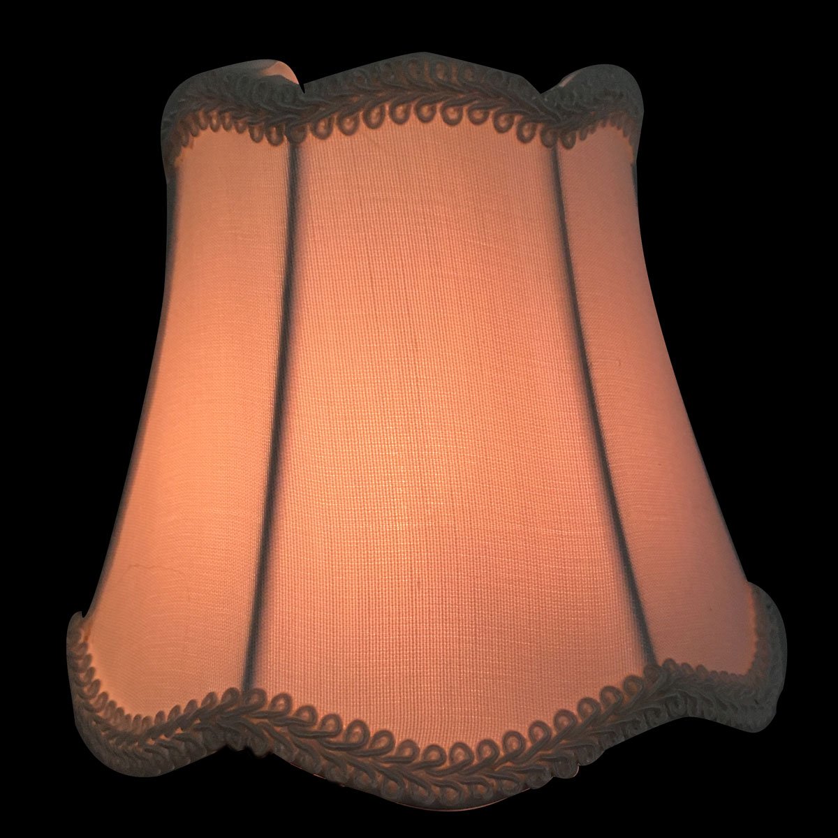 Royal Designs Clip on Scalloped Bell Chandelier Lamp Shade, 3x5x4.5 inches, Fabric, White, Model CSO-1027-5WH-6, 6