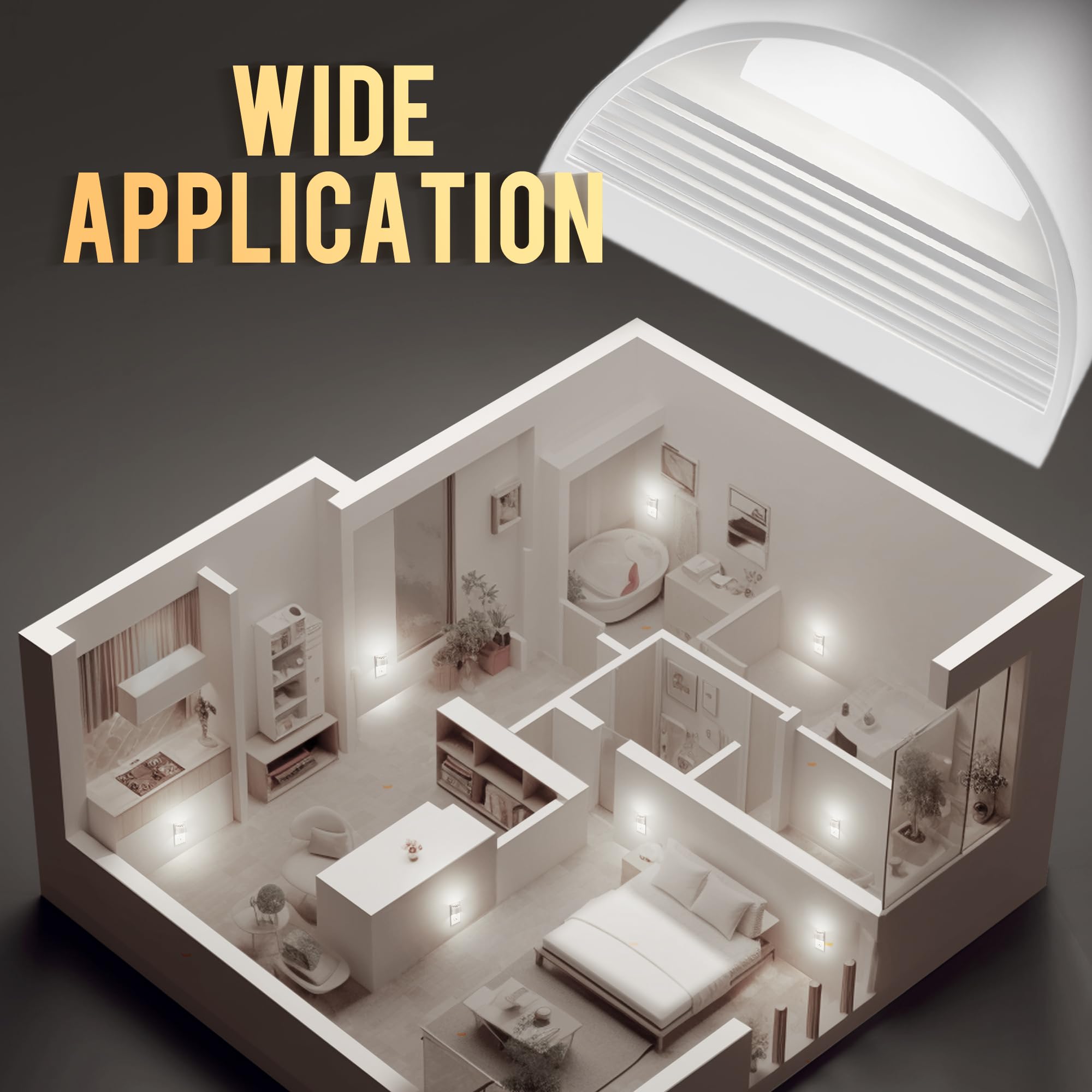 Doresshop Led Night Light[2 Pack]  Night Lights Plug Into Wall  3 Level Brightness Adjustable Plug In Night Light  Dusk To Dawn Sensor Nightlights For mature-themeds Bedroom Bathroom Hallway 5000K White Cover