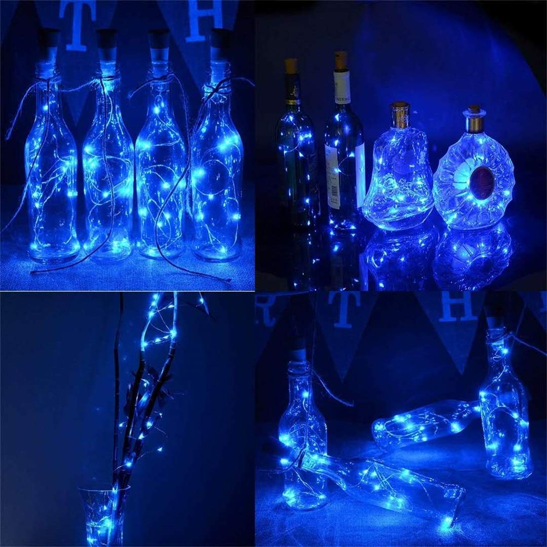 Everfit Lighting 2 Pack Mini LED String Lights, 10ft Silver Wire, Blue, Timer 6hrs On/18hrs Off, 30 Count for Halloween/Christmas