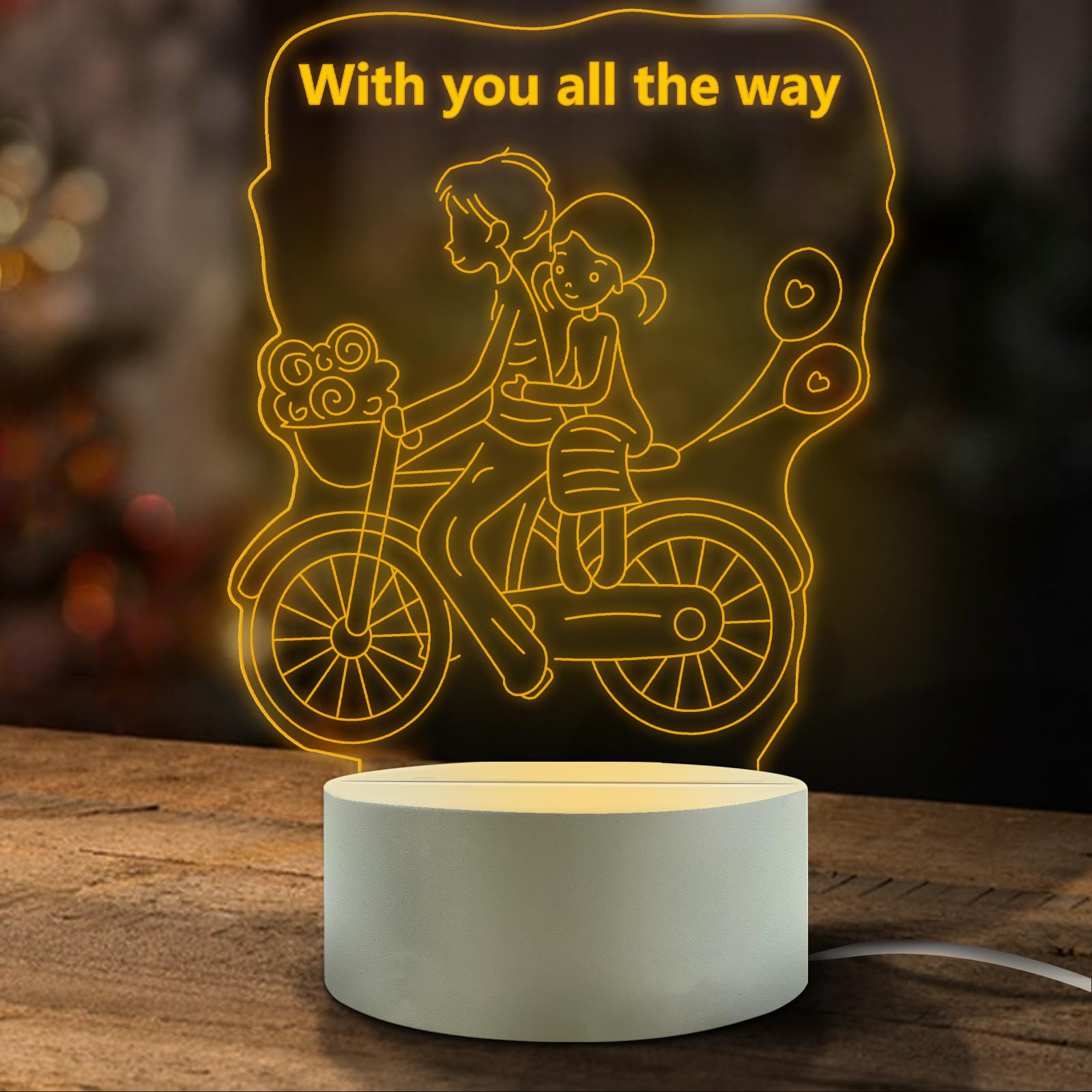 FEBDEY Romantic Gifts for Girlfriend, 3D Illusion Night Lamp, Girlfriends Birthday Anniversary Valentines Day Gifts for Her from