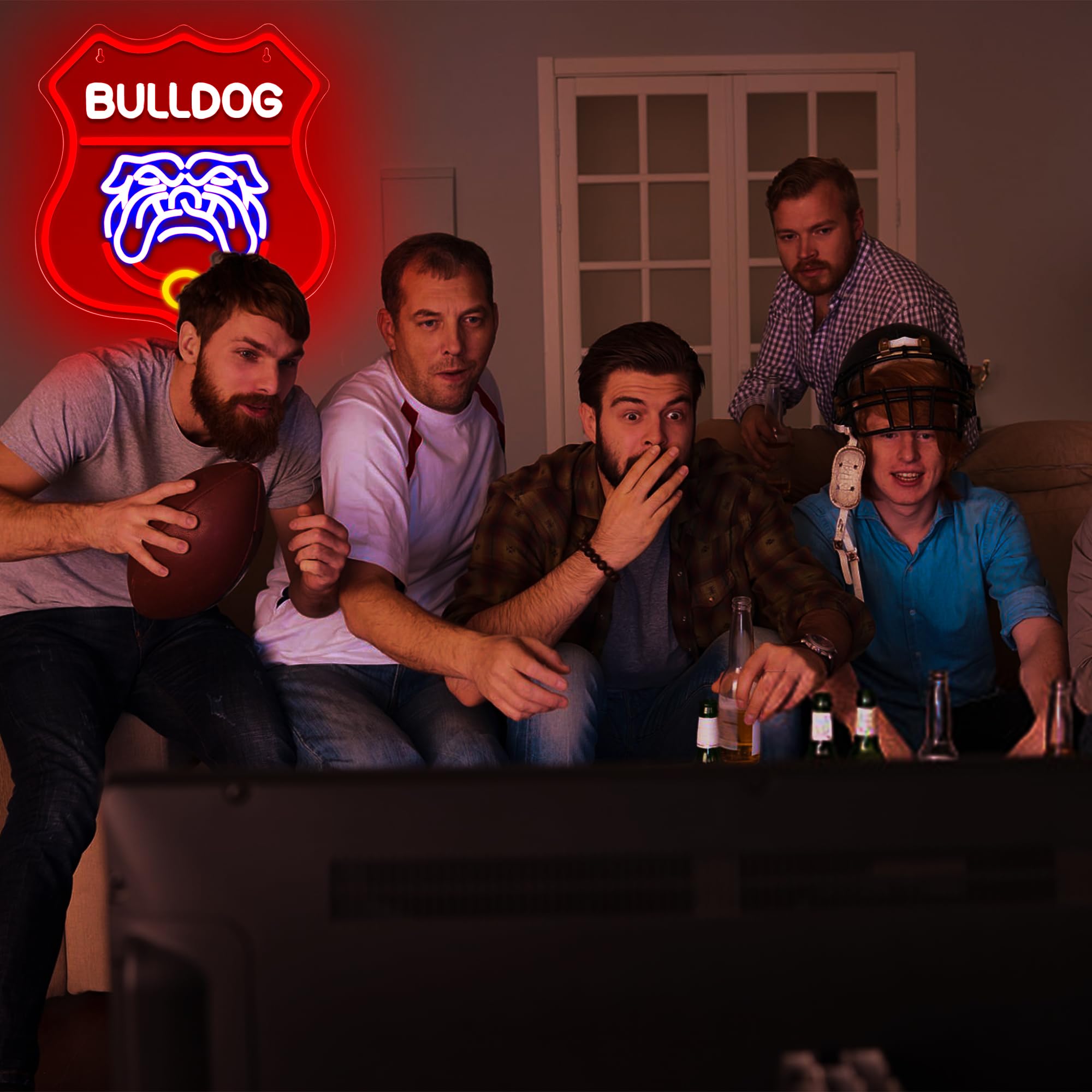 LALAON University Neon Sign LED Wall Decor for Football Team, Green, 10.5x11.8in, Model ZKXD10001, USB Powered