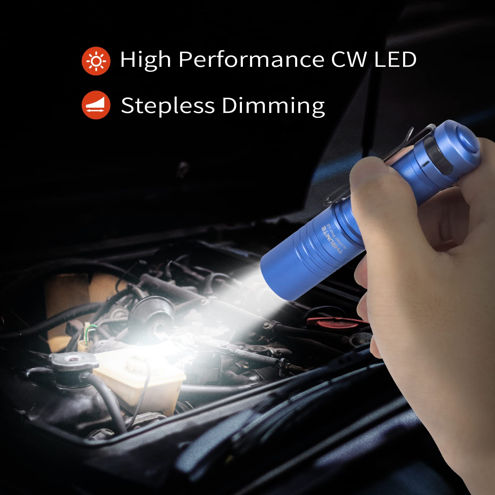 ThruNite Archer Pro V2 EDC Flashlight - 950 Lumens, USB-C Rechargeable, Pocket Size, Blue CW