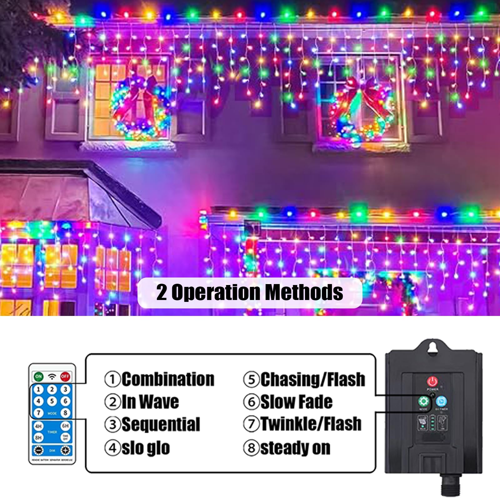 Upgraded Solar Christmas Lights,304 Led Outdoor Christmas Decorations 8 Modes Waterproof Solar Powered String Lights For Patio Y