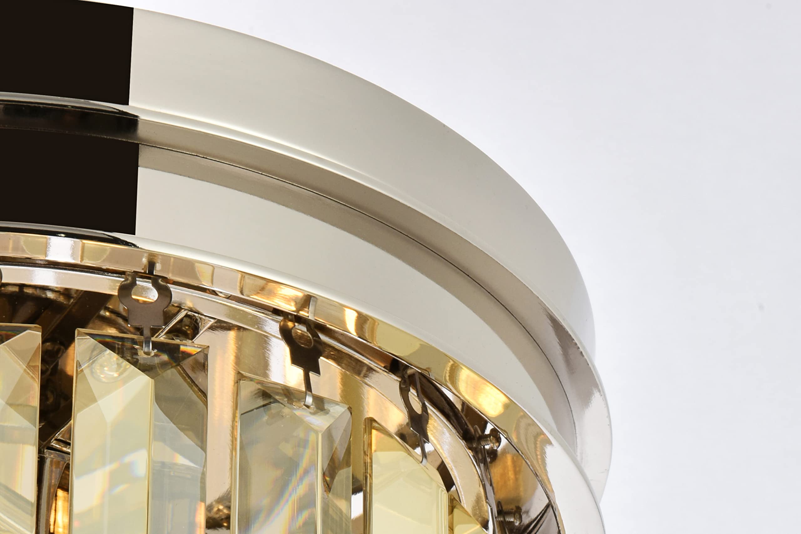 Elegant Lighting Sydney 3-Light Flush Mount, Black Metal, Royal Cut Design