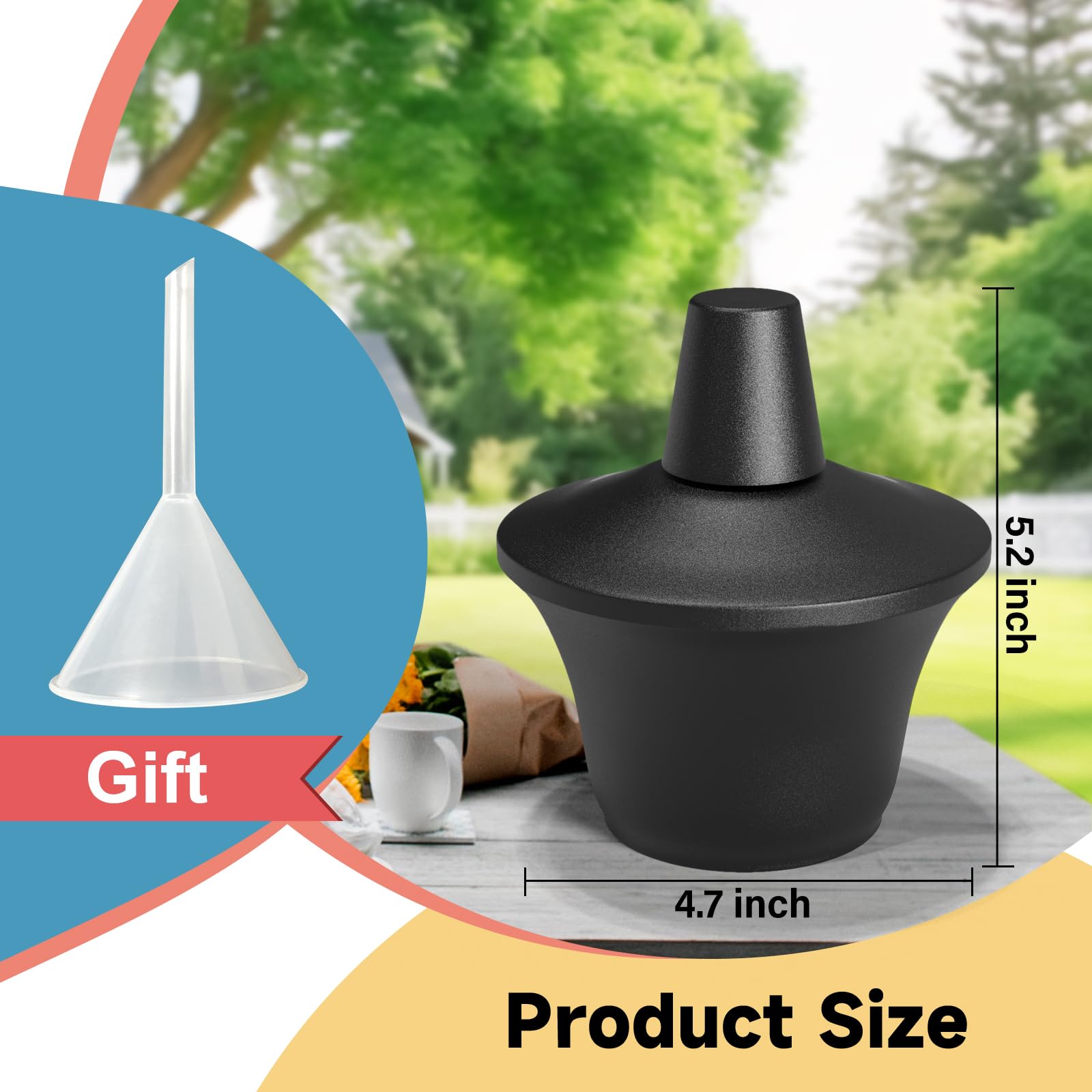 Falbawr 6-Pack Citronella Tabletop Torches - Metal Oil Burner Candles For Outdoor Use