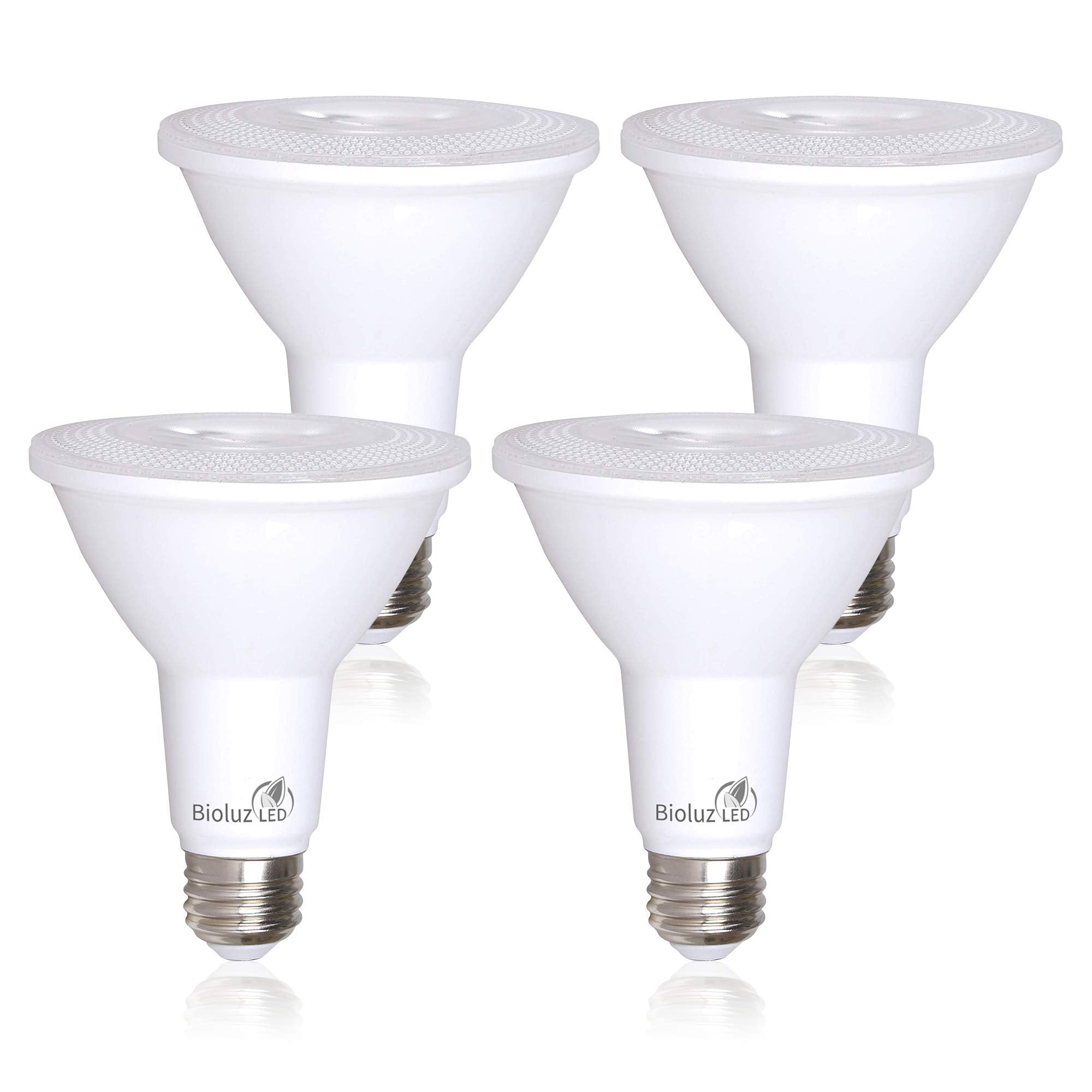 Bioluz LED PAR38 Bulb 12W Soft White 3000K 4 Pack Dimmable UL Listed Model BP38-3K1200