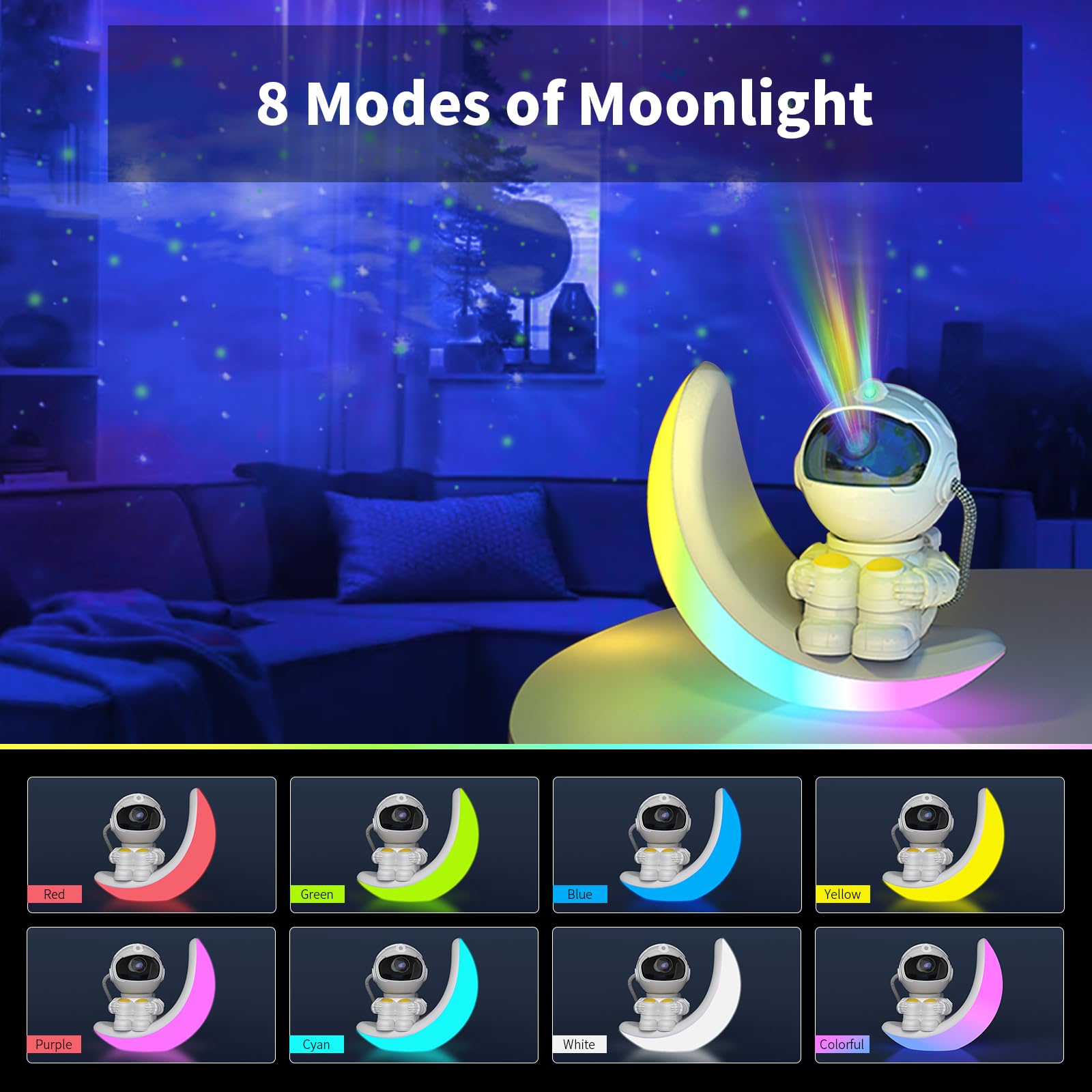 Astronaut Galaxy Projector Moon Night Light, Star Ceiling Projector Galaxy Light With Timer And Remote Starry Nebula Led Lamp, S
