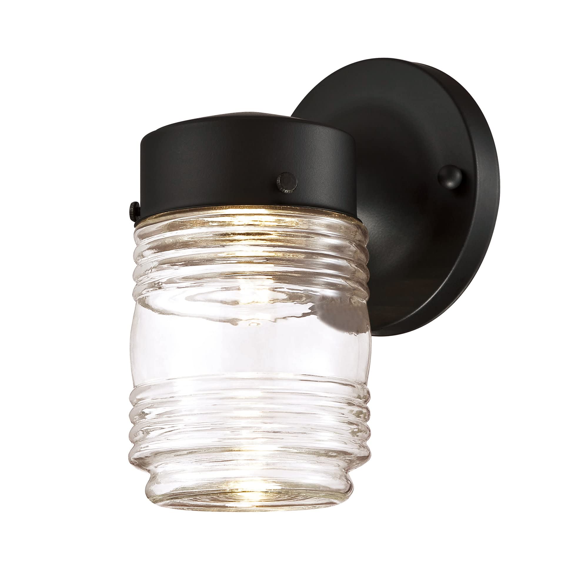 Design House Jelly Jar LED Wall Light, Alloy Steel, 5.25in, Matte Black, Model 587246