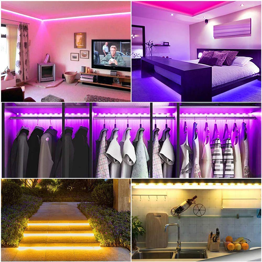 Lcutml 50FT Smart LED Strip Lights, Multicolor, App & Remote Control, Sync to Music, Model ERS-F30RGBB12-IP300