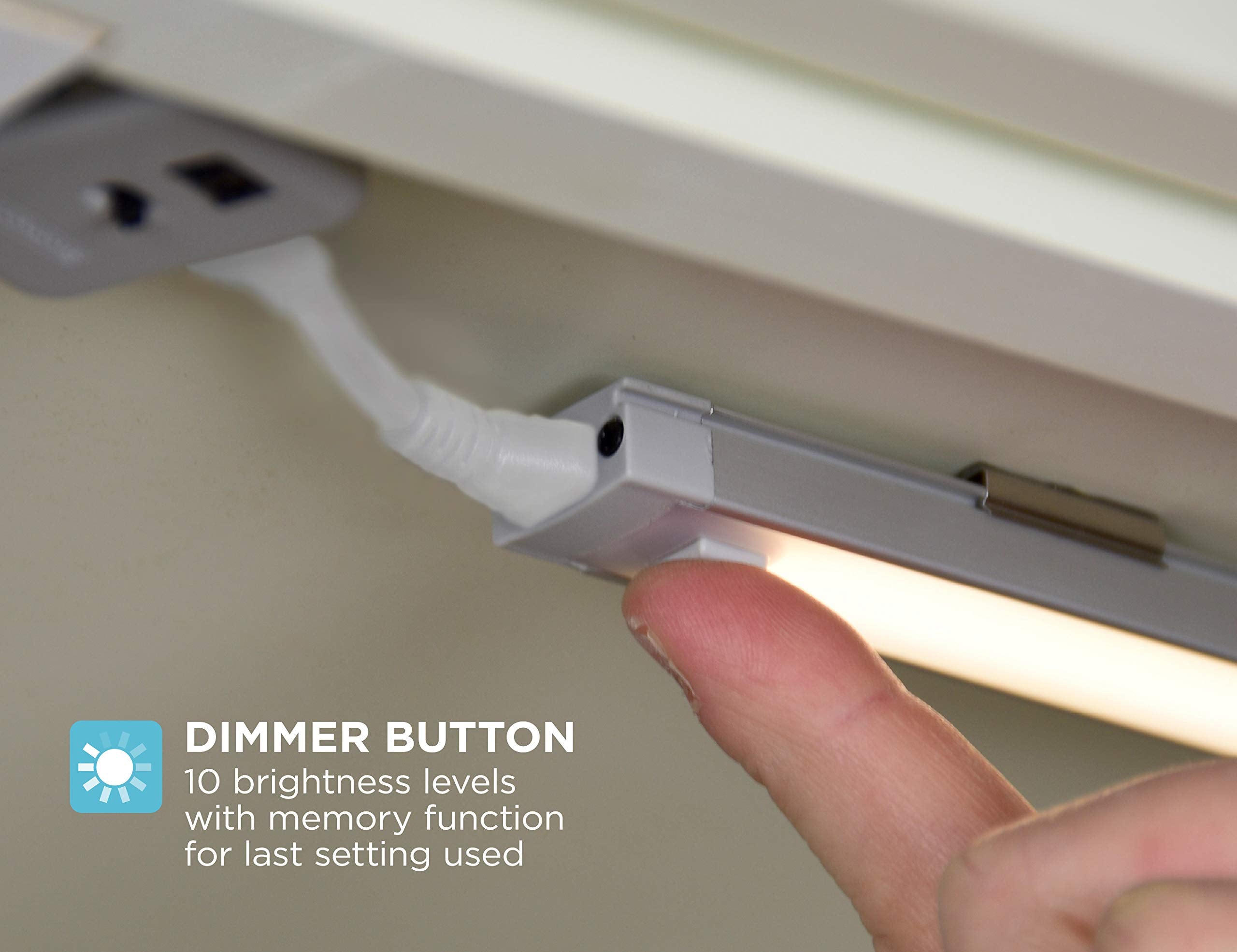 BLACK+DECKER LED Under Cabinet Kit with Motion Sensor, Dimmable Kitchen Accent Lights, Tool-Free Install, Cool White 4000k, 9''