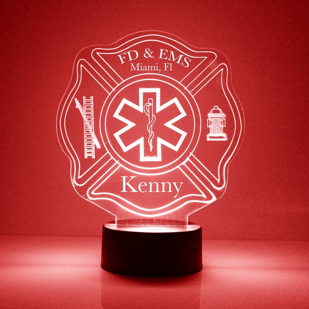 Custom EMS Crest LED Sign Night Light Lamp with Remote, Light Up Display with Personalized Name or Image, Customized and Made in