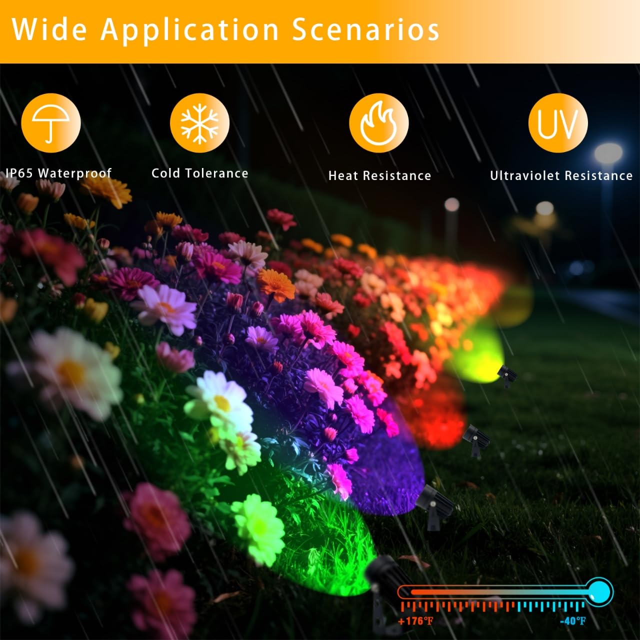 Sathem Smart RGB LED Spotlights, IP65 Waterproof, 10 Pack, Black, Aluminum, Model LS000C10, APP & Remote Control, Synchronous Dimming