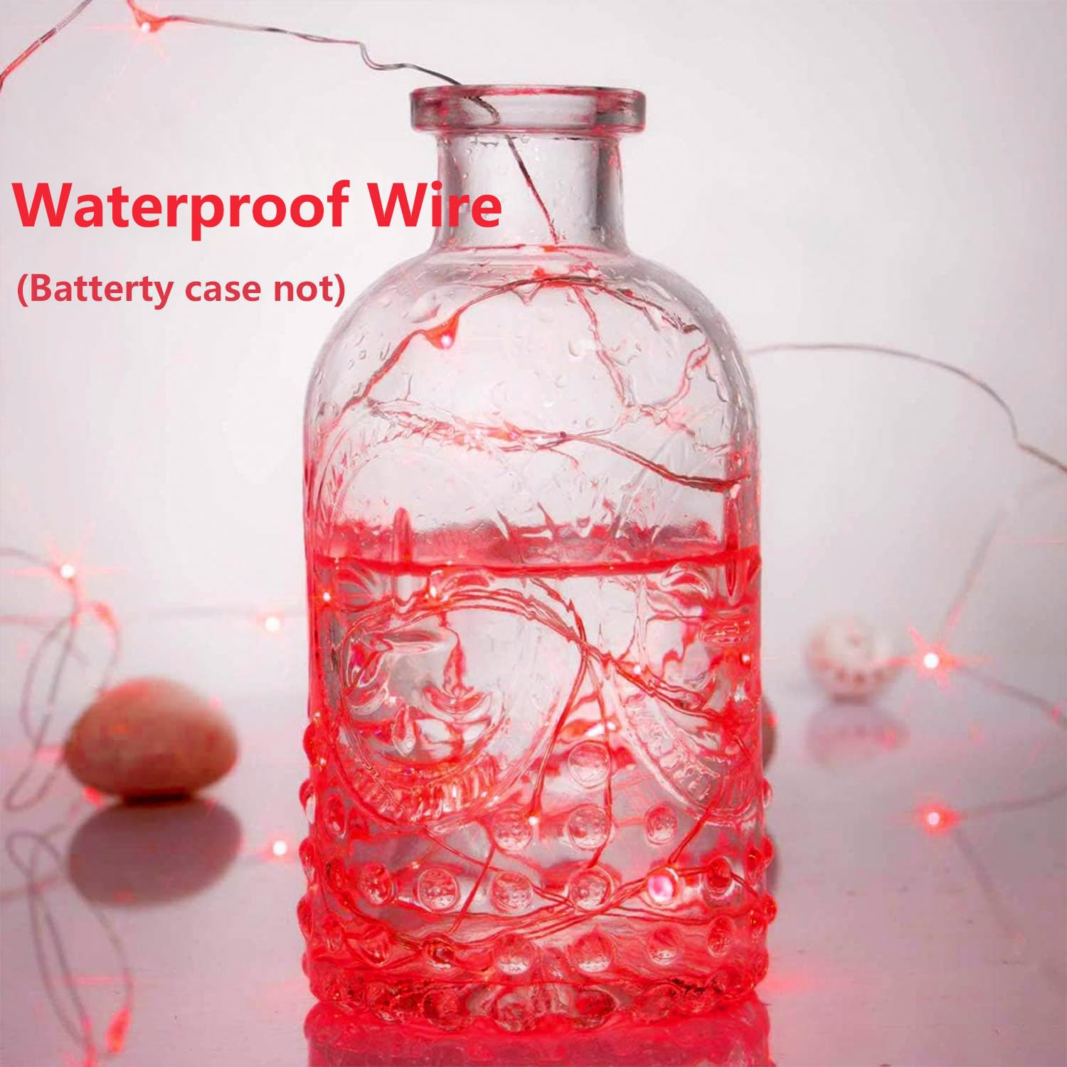 EXF 4-Pack Fairy Lights, 50 LED, Battery Operated, Waterproof, 16FT, Red, Model YHY-BO50LED