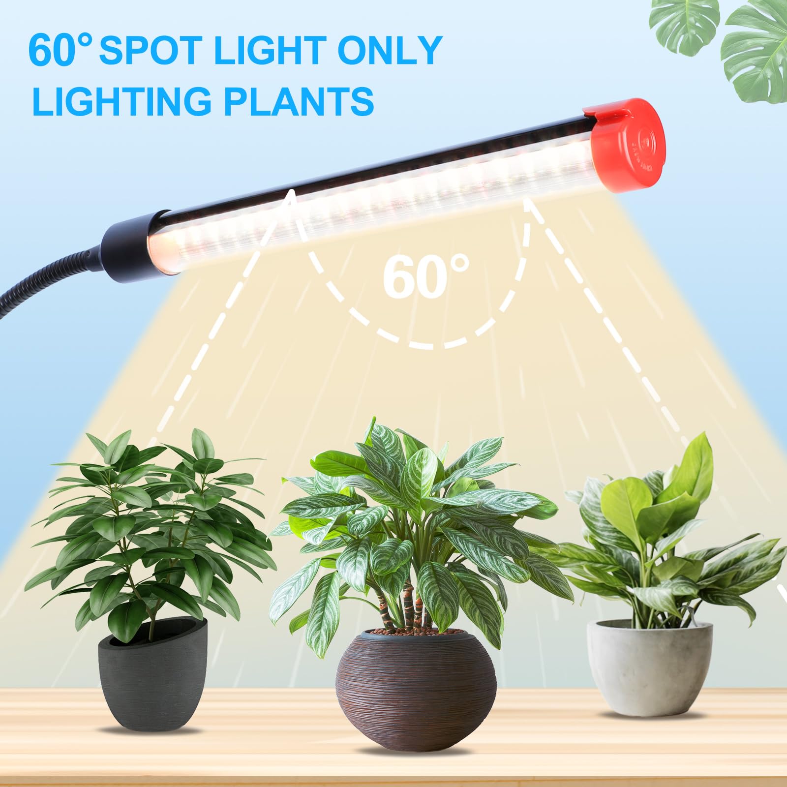 Gamechanger! 45W  Not 15W  5Head Strong Clip Grow Lights For Indoor Plants With Timer  Best Gift For Plants Lover  Led Plant Growing Lamp For Houseplants  Bonsai  Seed Starting  Seedlings  Veg  Flower