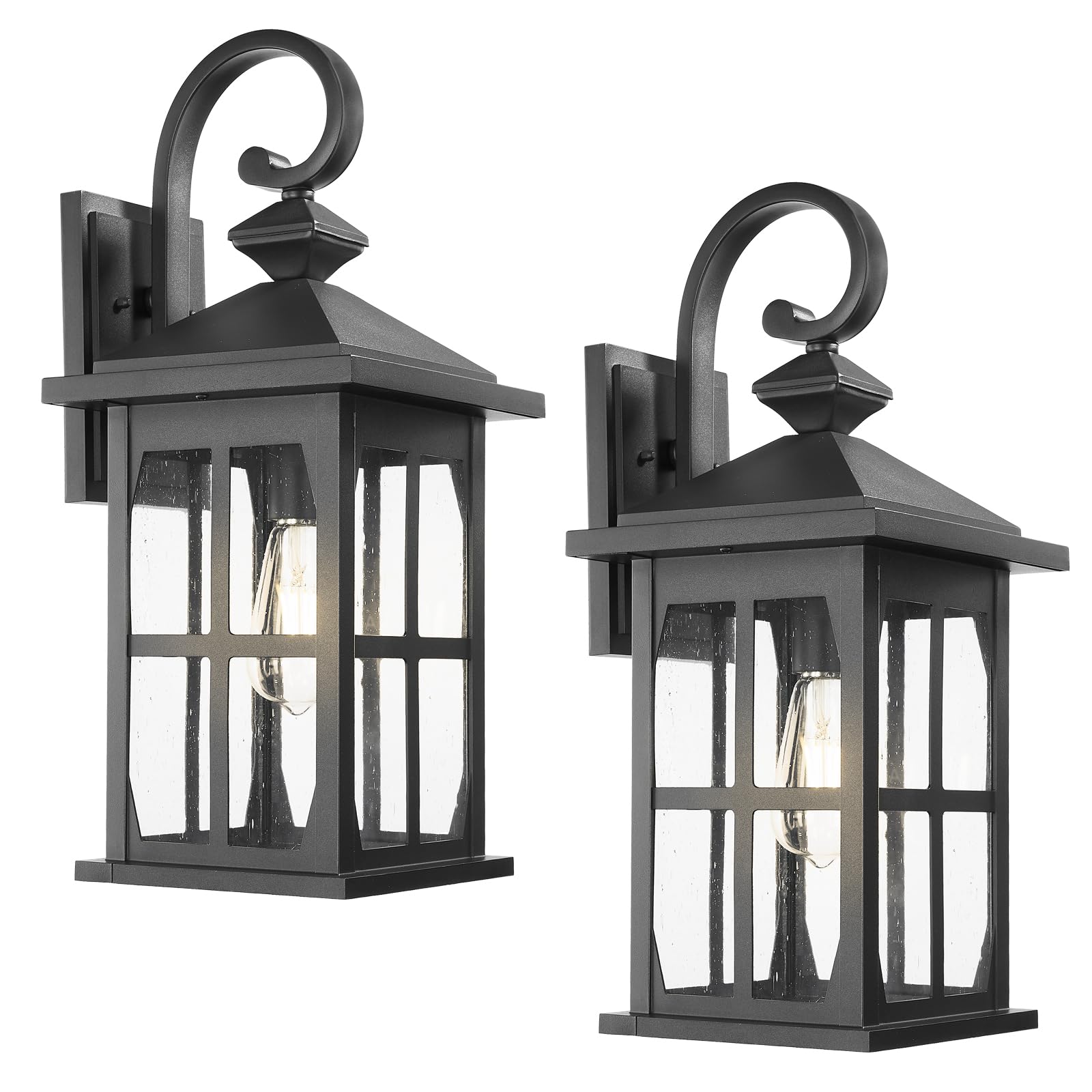 Darkaway Large Outdoor Light Fixtures Wall Mount  21Inch Outside Wall Lights Exterior Lighting Fixture With Seeded Glass Outdoor Wall Sconce For House Porch Hallway Garage  2Pack
