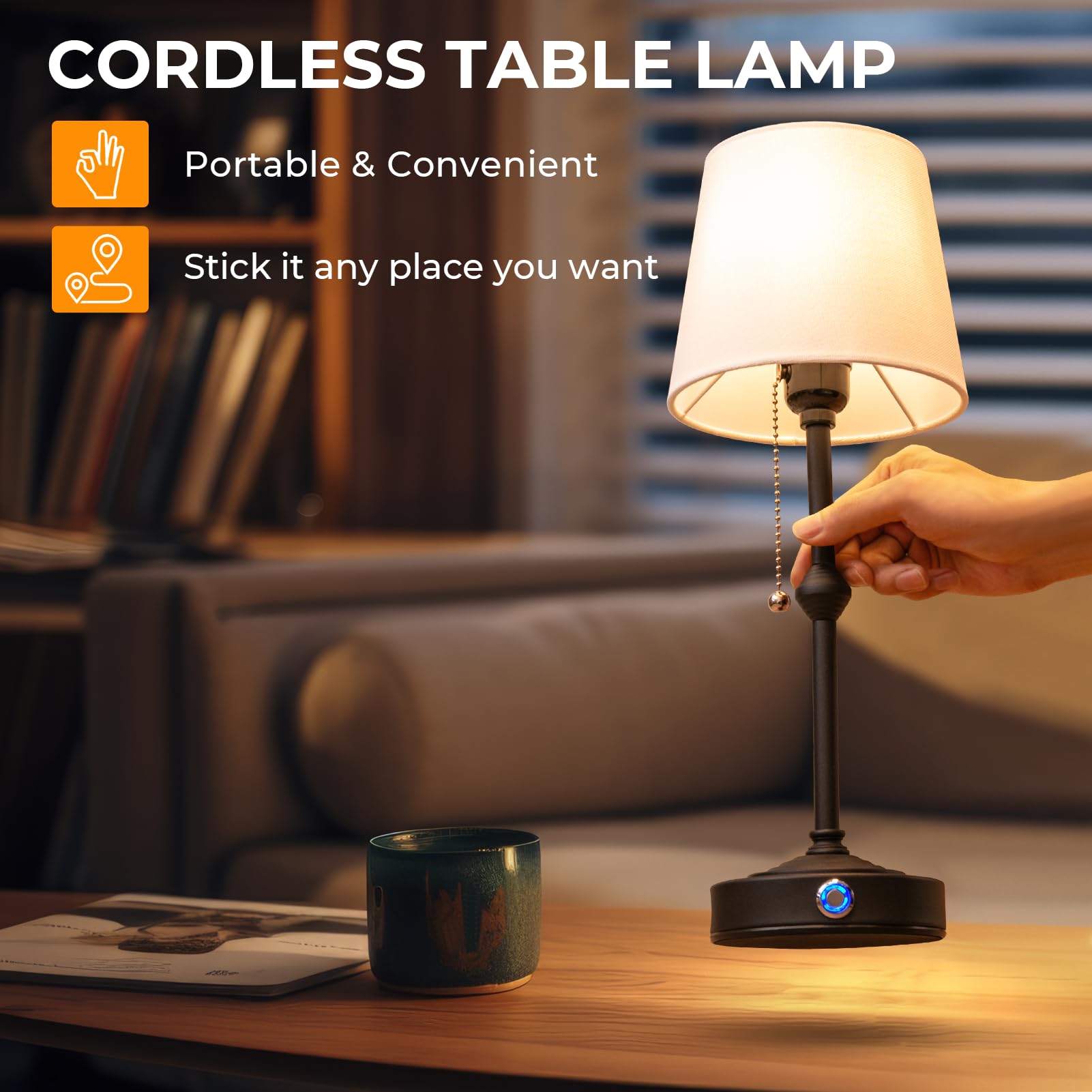 Nurforta Portable Rechargeable Cordless Table Lamp: Birthday Gifts For Women Mom, House Warming Gifts New Home Decor, 5200Mah Ad