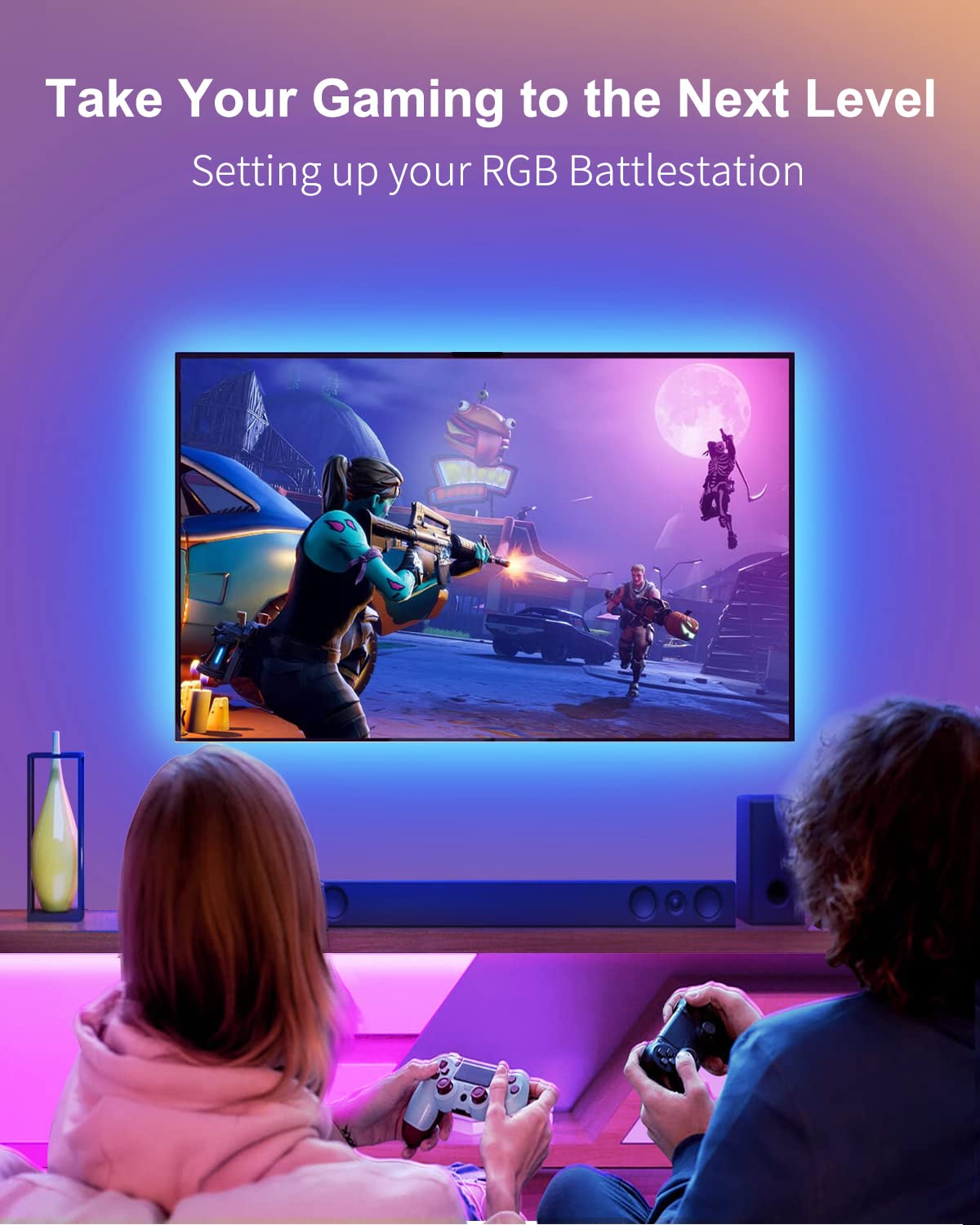 Gupup Led Lights For Tv 85-100 Inch,Tv Led Backlight,20Ft Rope Lighting,Usb Lights With Remote For Bedroom Bluetooth Music Sync,